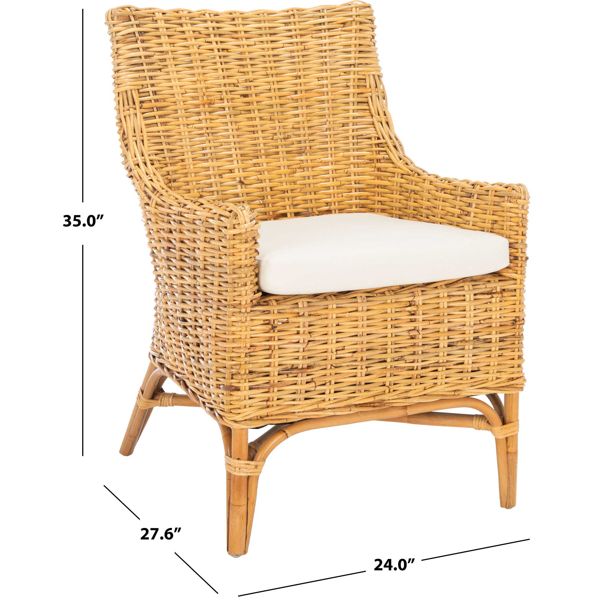 Crispin Rattan Accent Chair Natural/White - Image 8