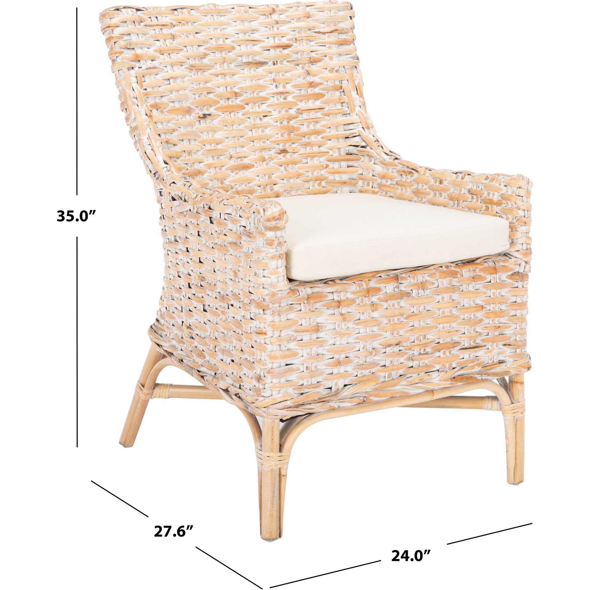 Crispin Rattan Accent Chair Natural White Wash - Image 8