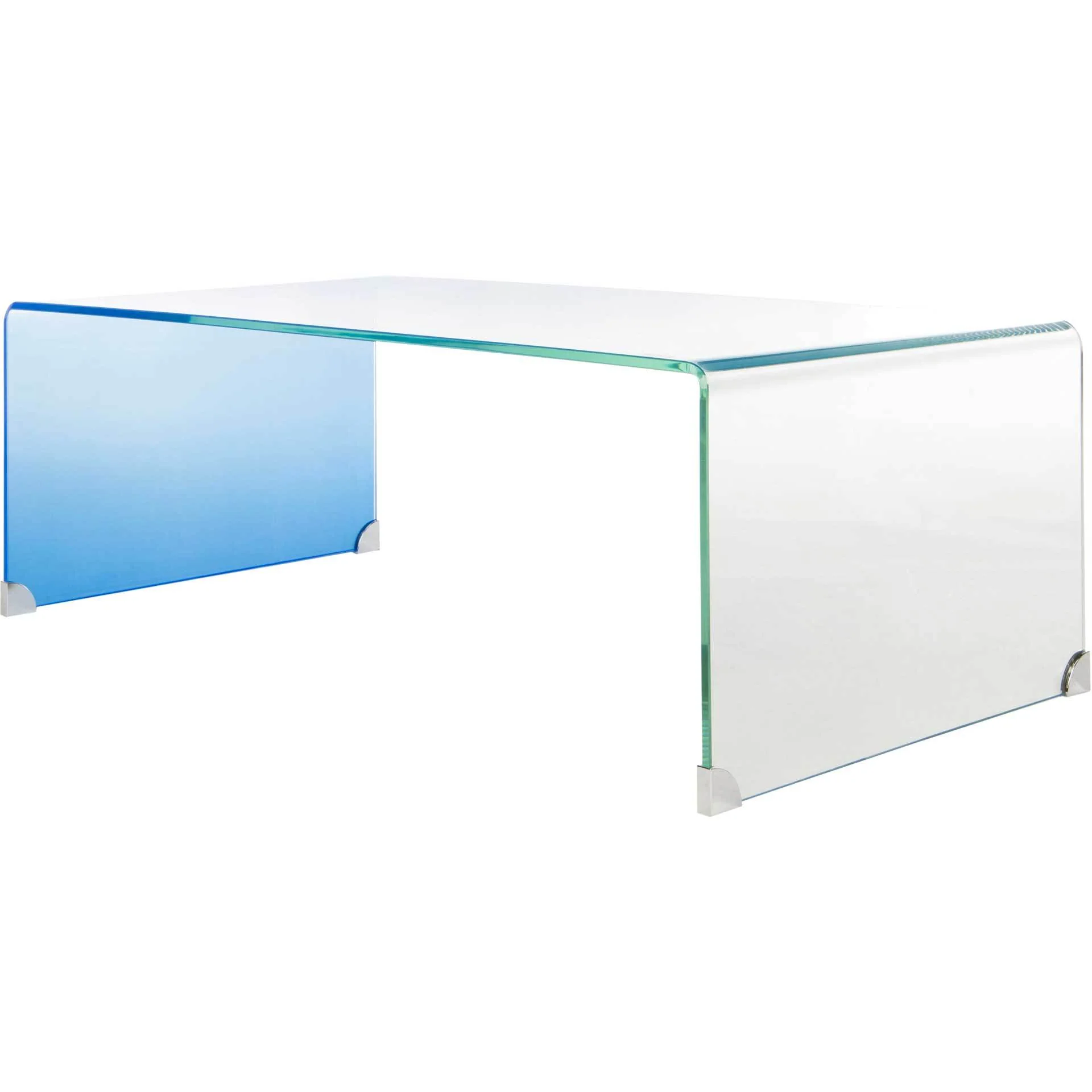 Cristopher Ombre Glass Coffee Table Clear/Blue - Image 2
