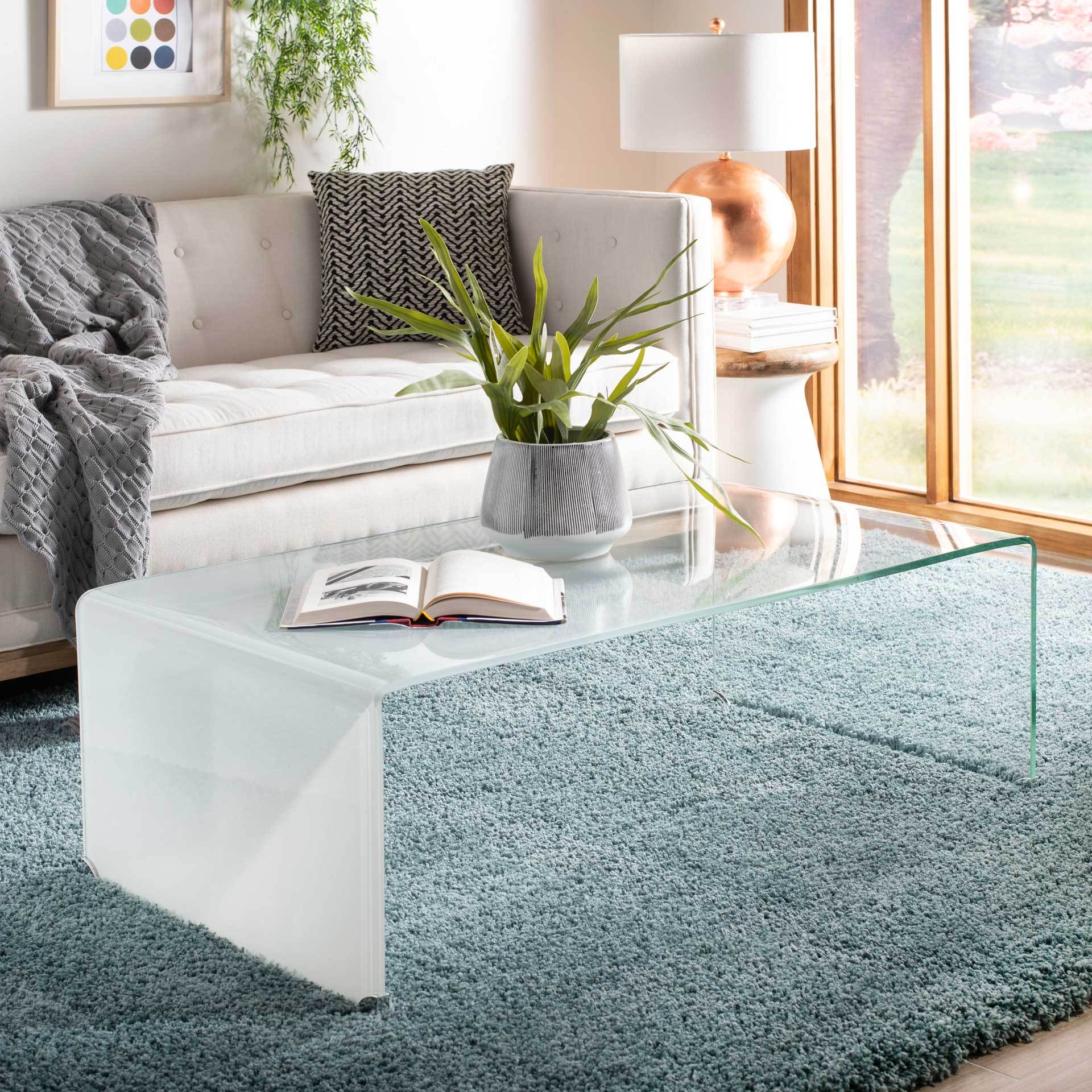 Cristopher Ombre Glass Coffee Table Clear/White - Image 6