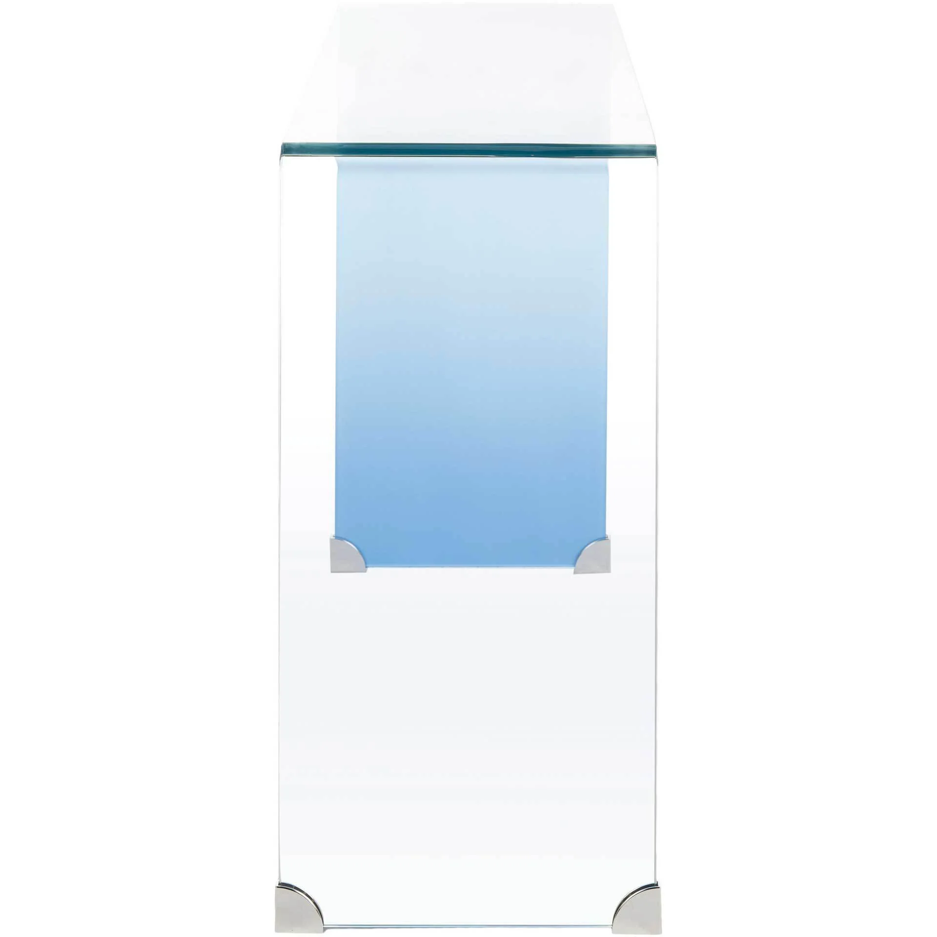 Cristopher Ombre Glass Console Table Clear/Blue - Image 3