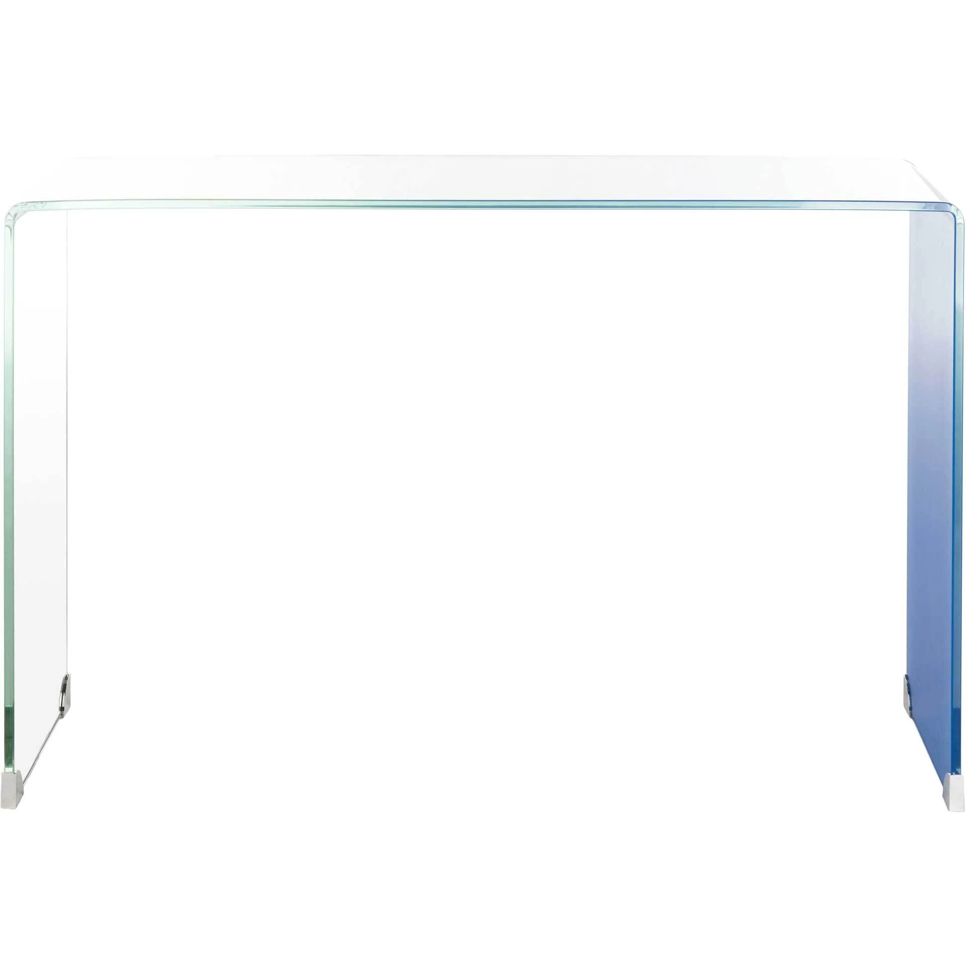 Cristopher Ombre Glass Console Table Clear/Blue - Image 4