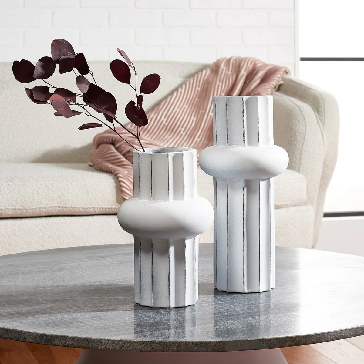 Crosby Ceramic Vase Antique White (Set of 2) - Image 3
