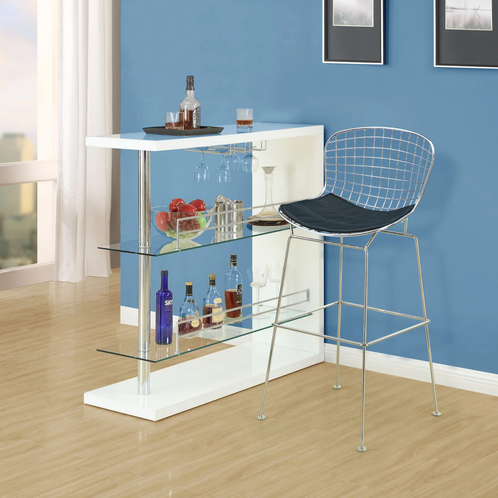 Cross Bar Stool Black - Image 4