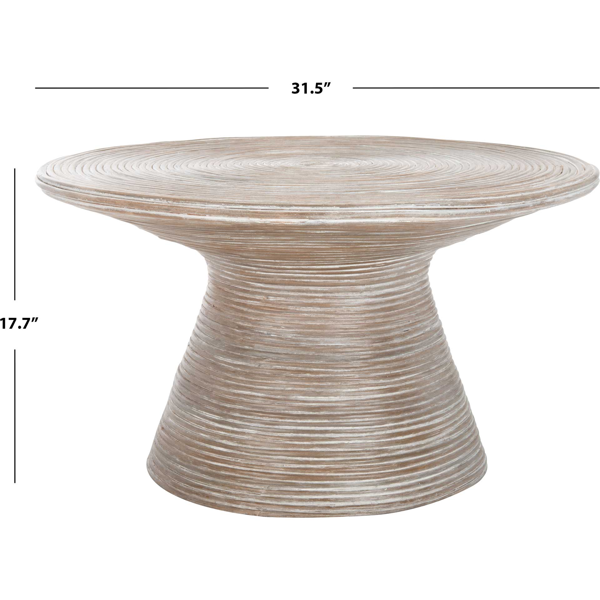 Crysta Rattan Coffee Table Gray White Wash - Image 5