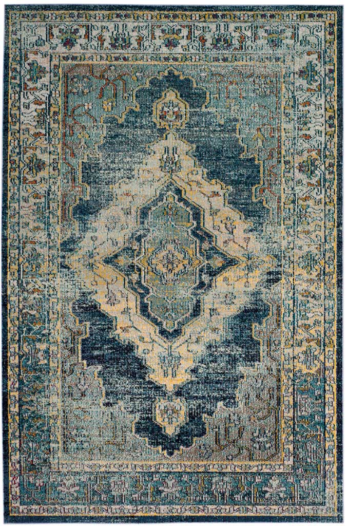 Crystal Blue/Yellow Area Rug - Image 3