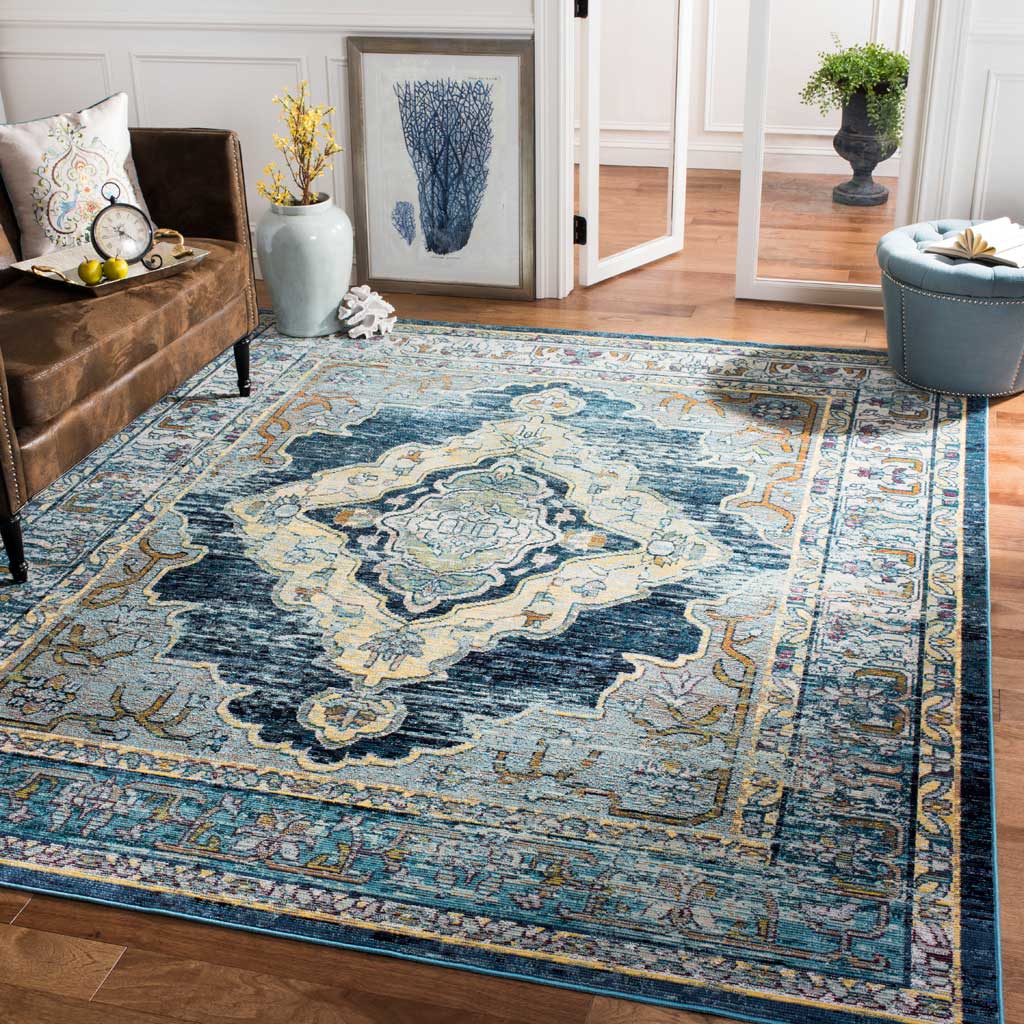 Crystal Blue/Yellow Area Rug - Image 5