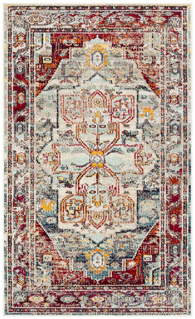 Crystal Light Blue/Red Area Rug - Image 4