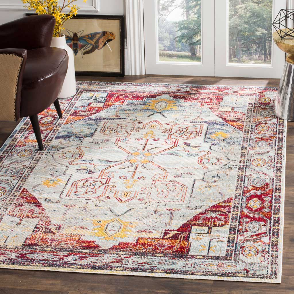 Crystal Light Blue/Red Area Rug - Image 7