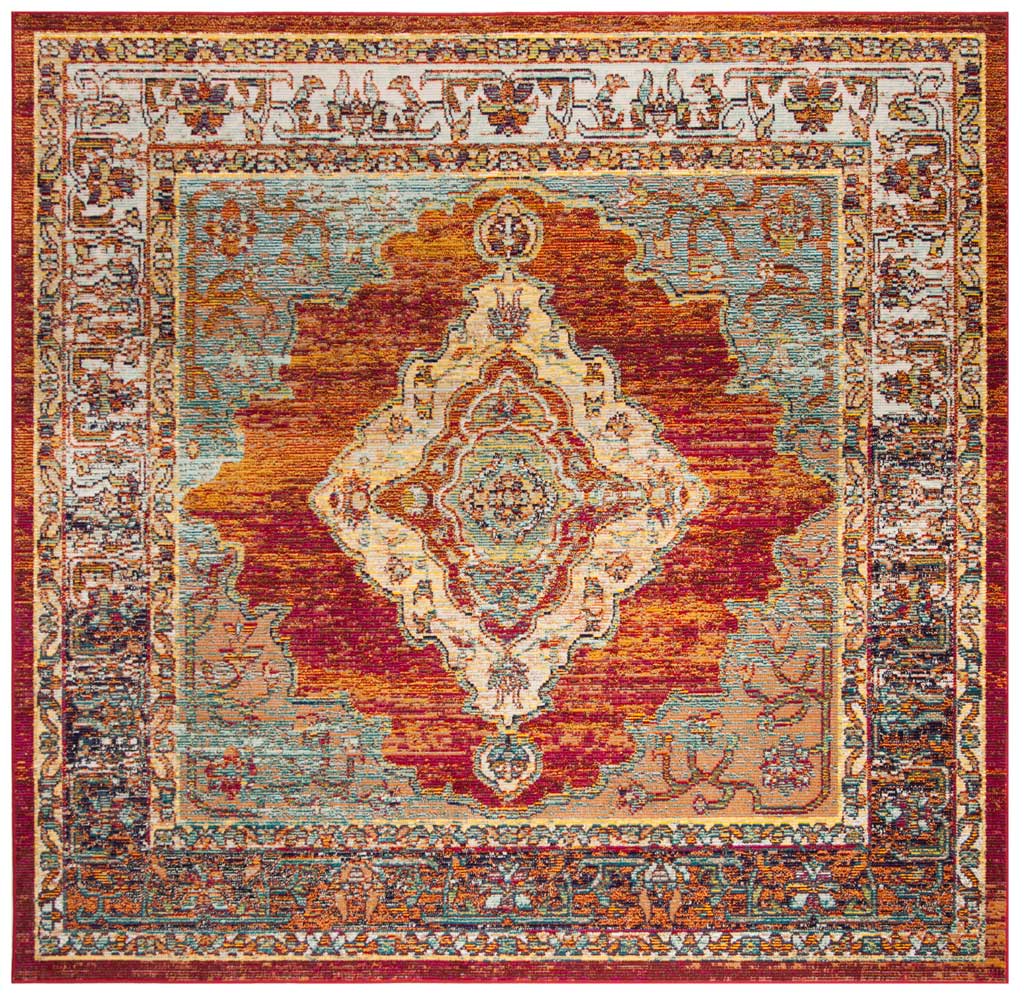 Crystal Orange/Light Blue Area Rug - Image 2