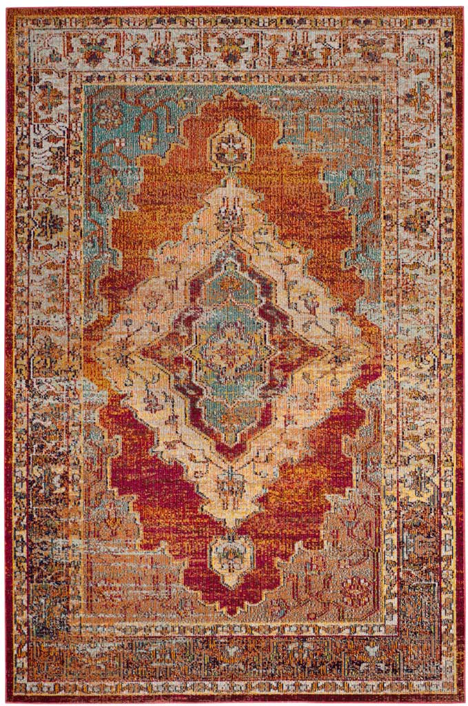 Crystal Orange/Light Blue Area Rug - Image 3