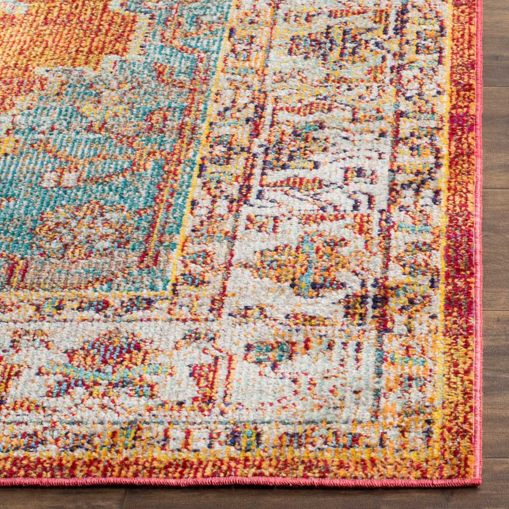 Crystal Orange/Light Blue Area Rug - Image 5