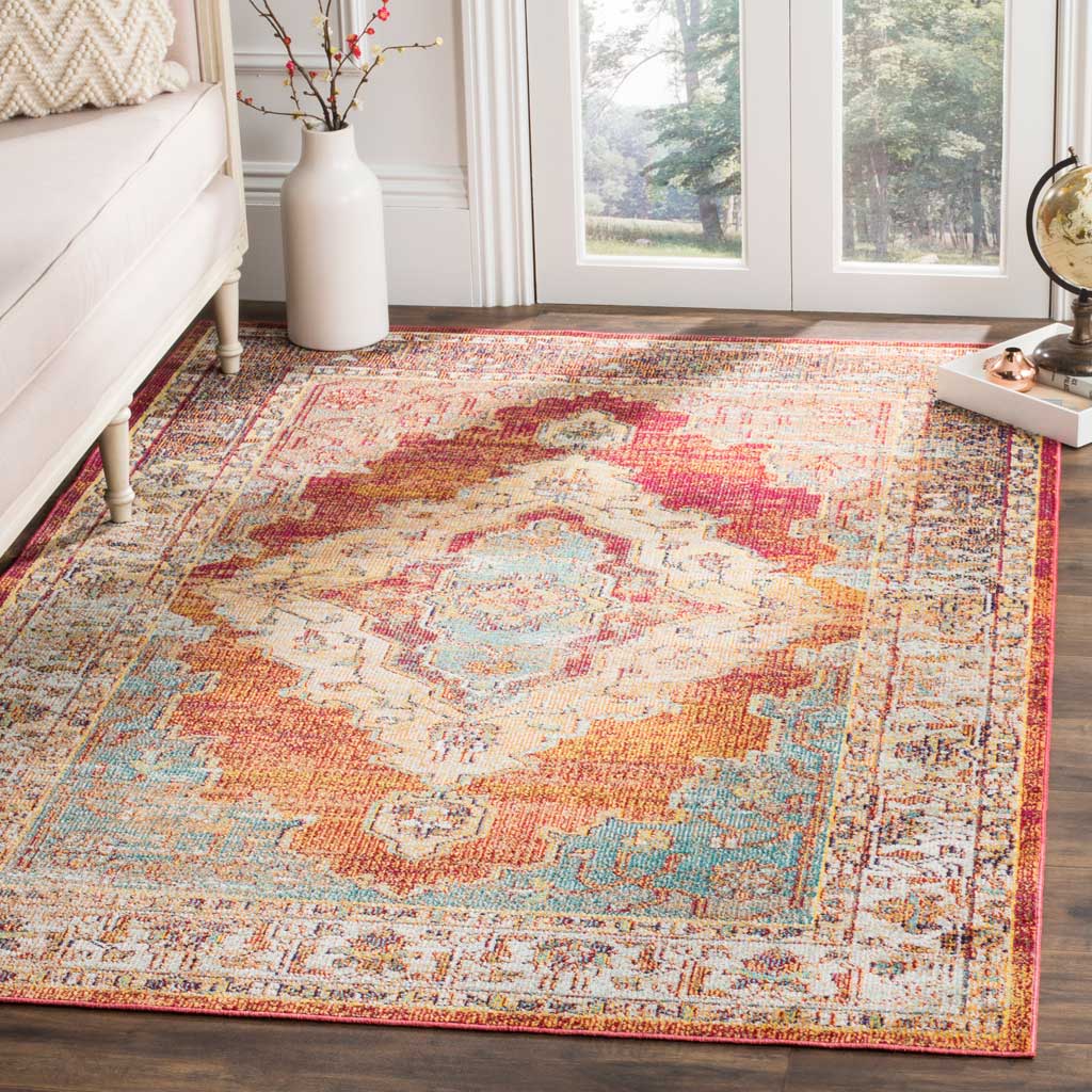 Crystal Orange/Light Blue Area Rug - Image 7