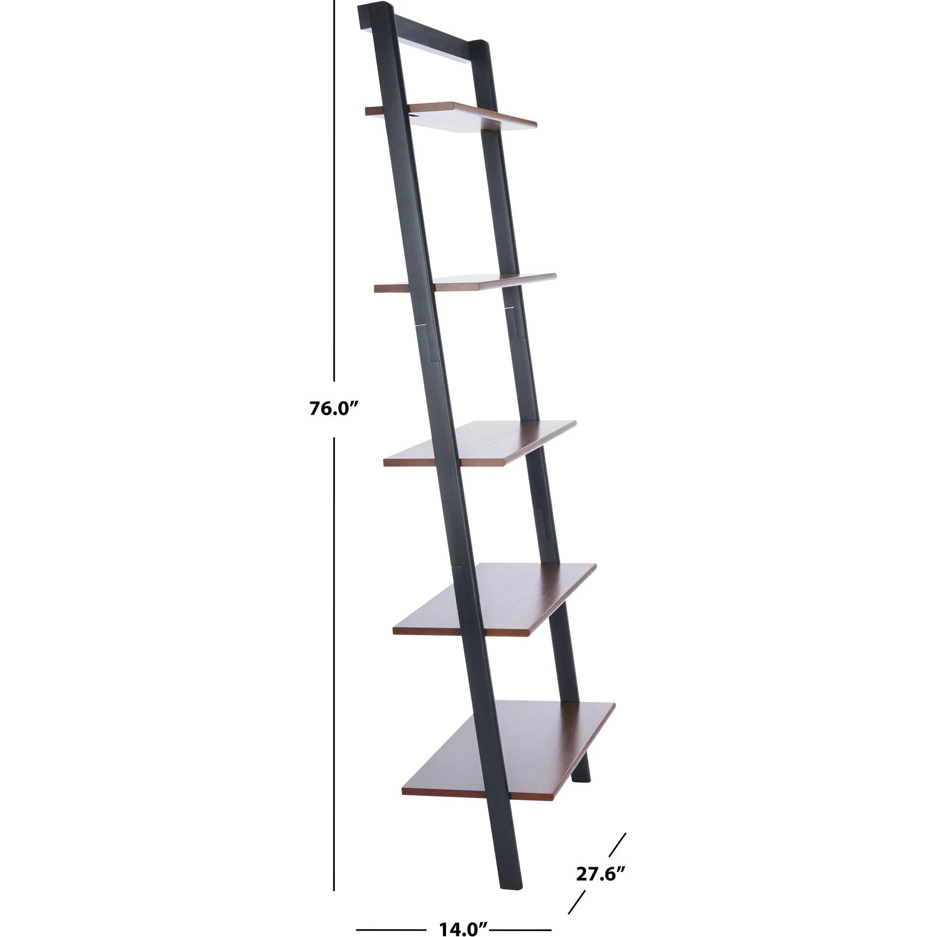 Cuallea 5 Tier Leaning Etagere Honey Brown/Charcoal - Image 7