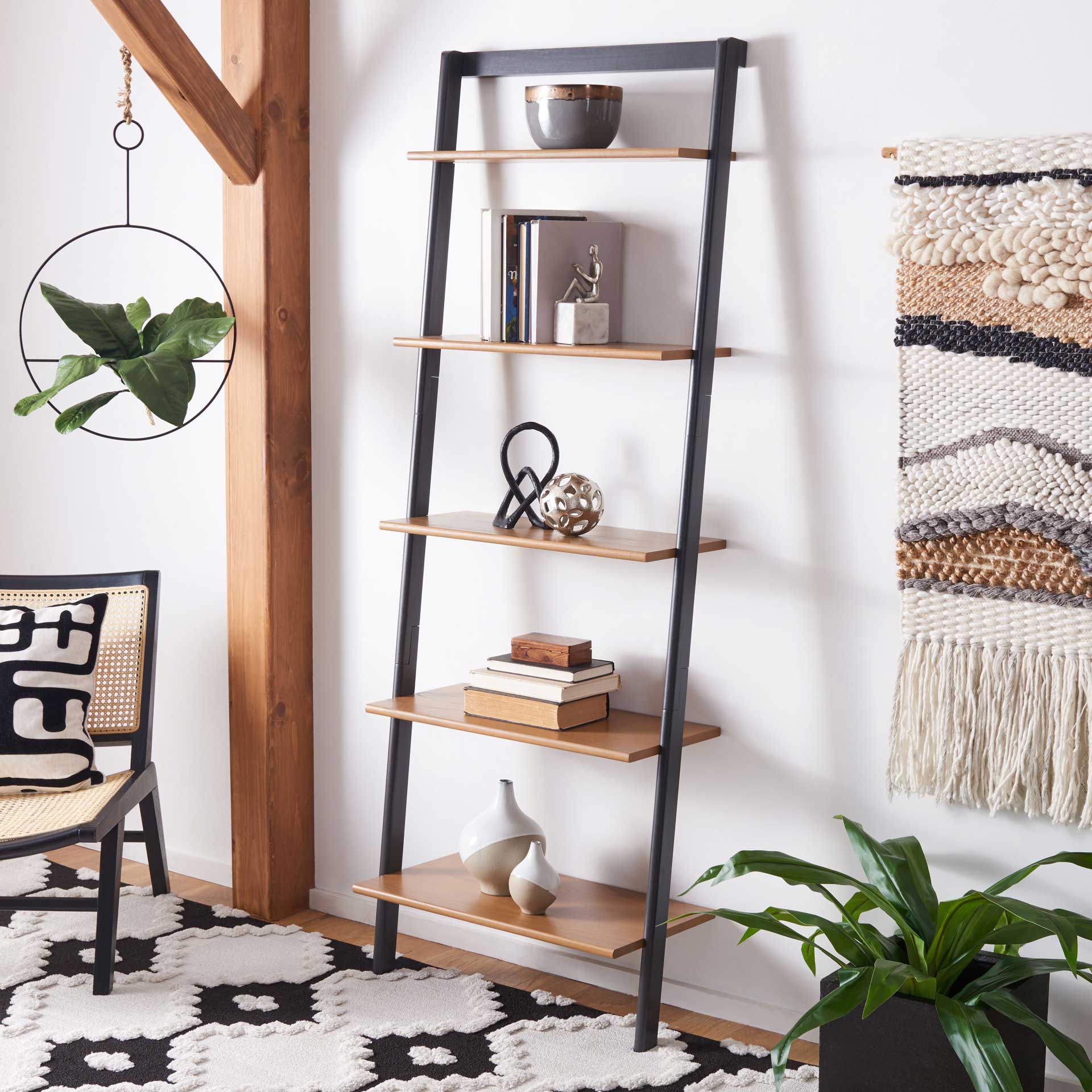 Cuallea 5 Tier Leaning Etagere Natural/Charcoal - Image 4