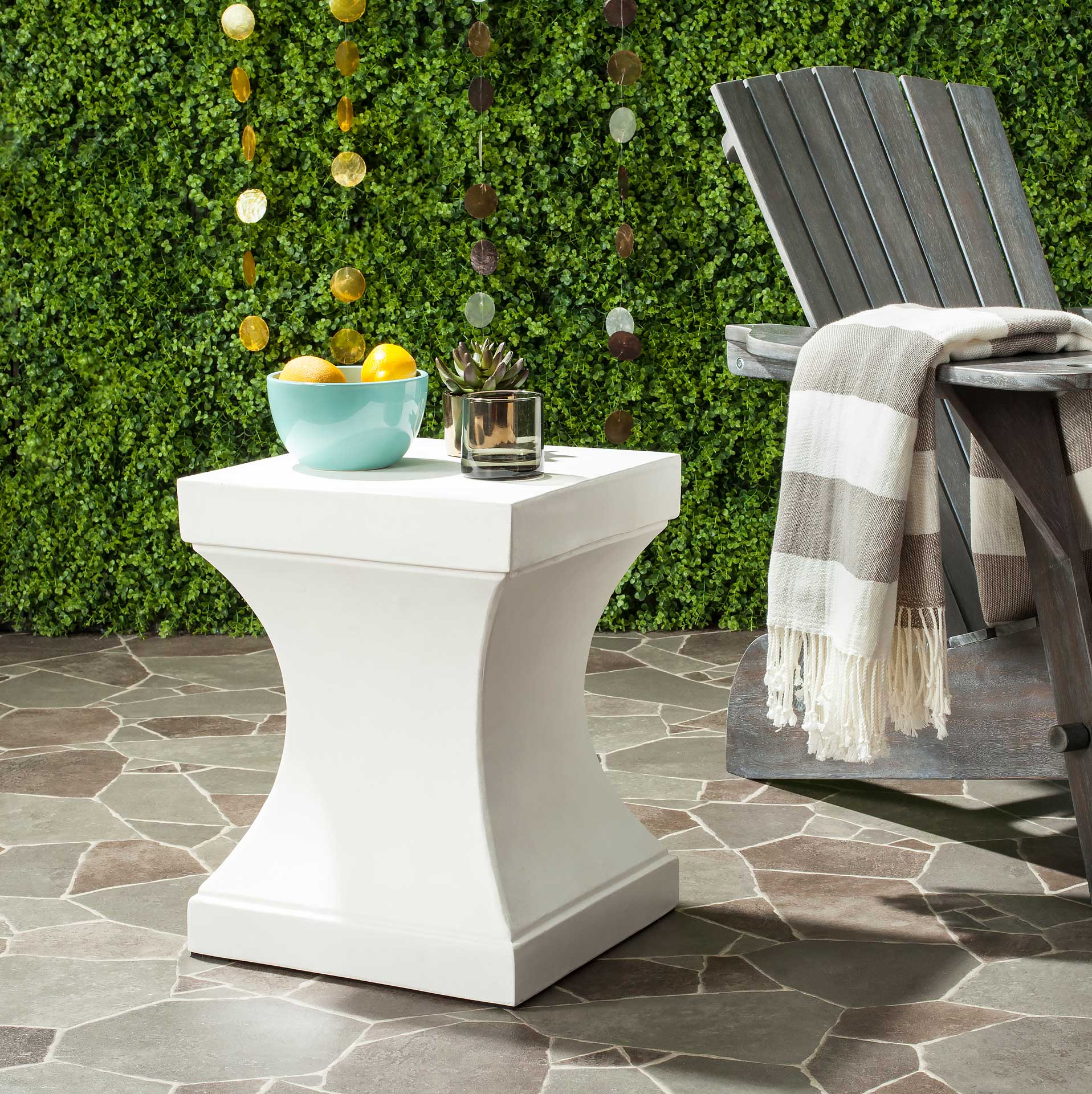 Cuallie Modern Concrete Accent Table Ivory - Image 3
