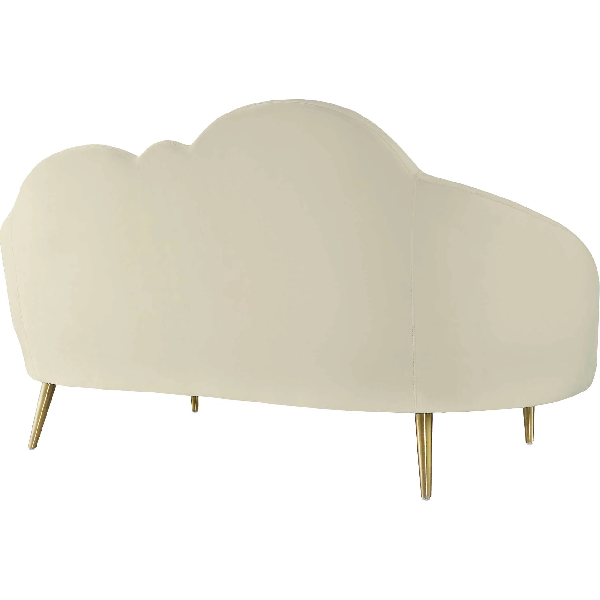 Cumulus Velvet Settee Cream - Image 3