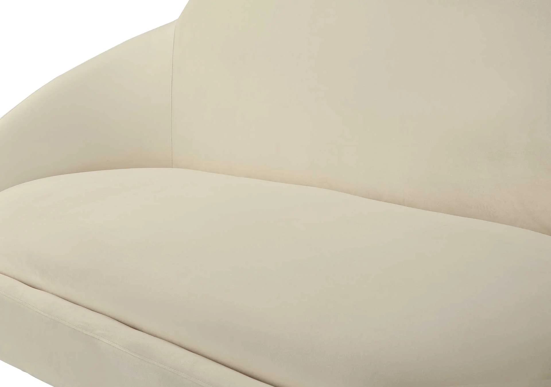 Cumulus Velvet Settee Cream - Image 4