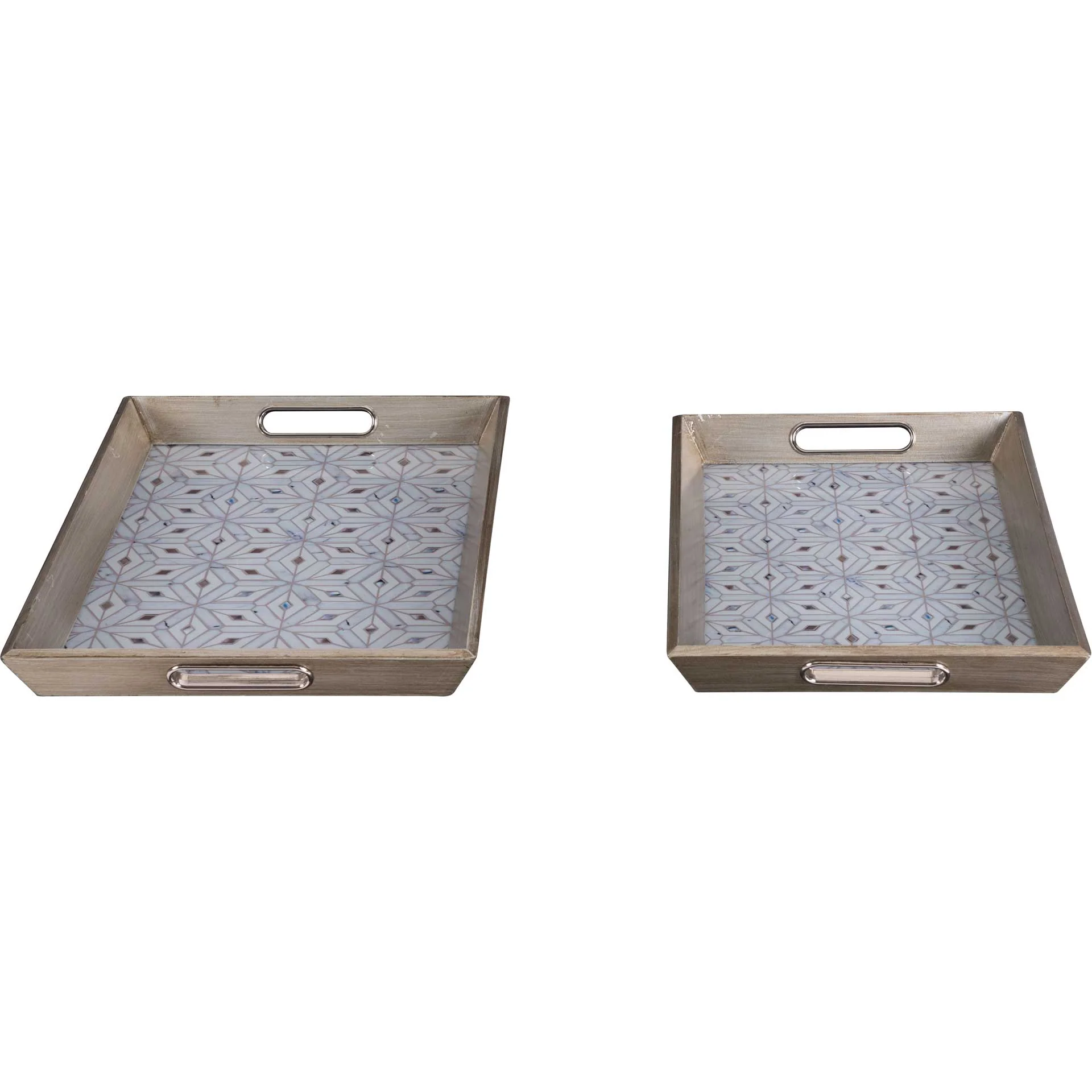 Cundri Tray Antique Silver (Set of 2) - Image 2
