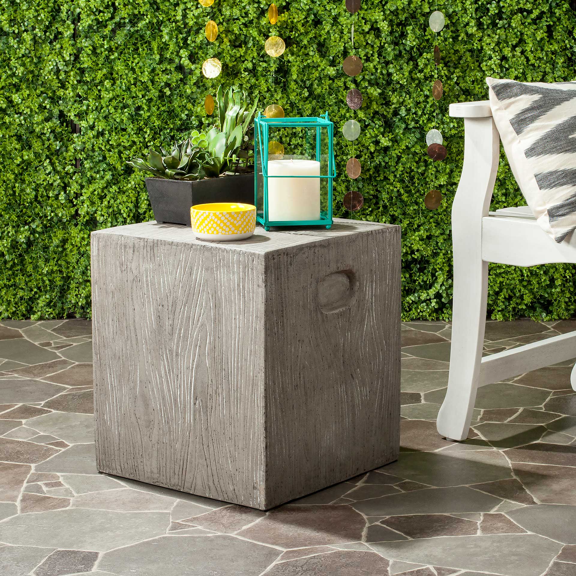 Cursten Modern Concrete Accent Table Dark Gray - Image 3