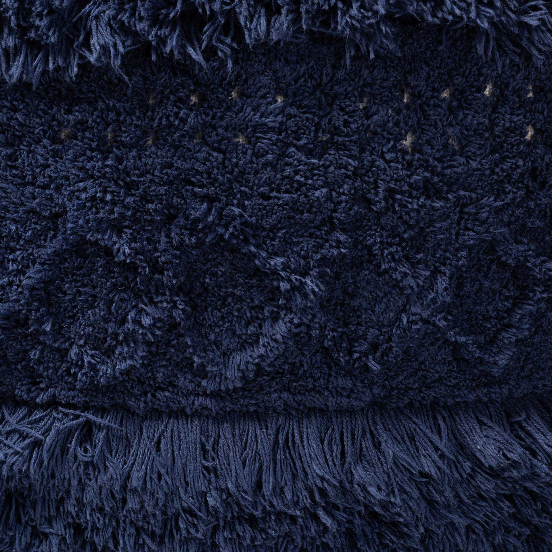 Cutler Handwoven Cotton Pouf Navy - Image 3