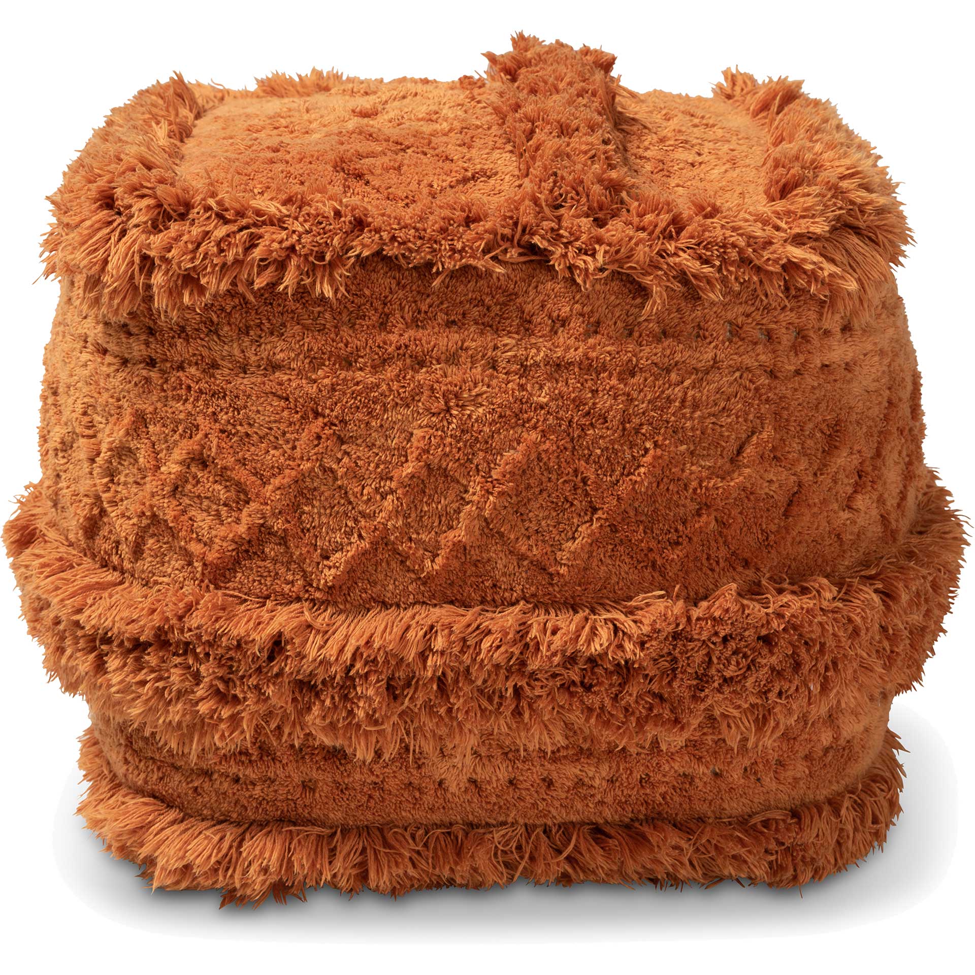 Cutler Handwoven Cotton Pouf Orange - Image 2