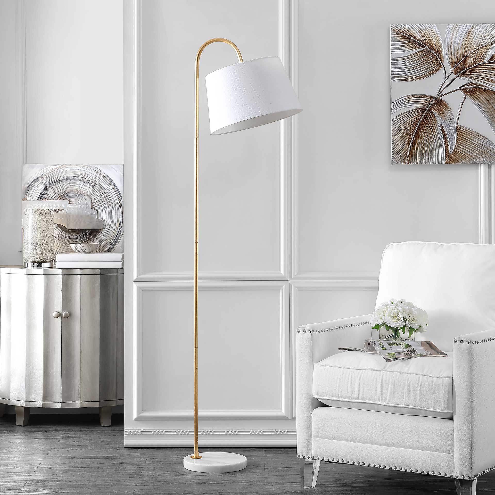 Dahlia Floor Lamp Gold/White - Image 3