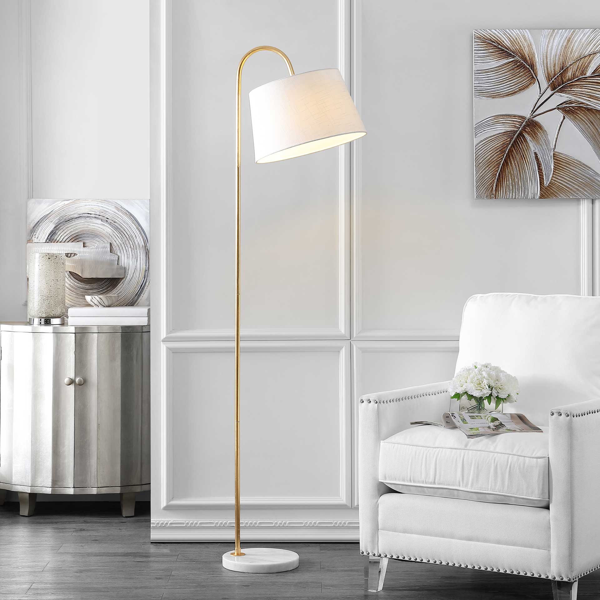 Dahlia Floor Lamp Gold/White - Image 4