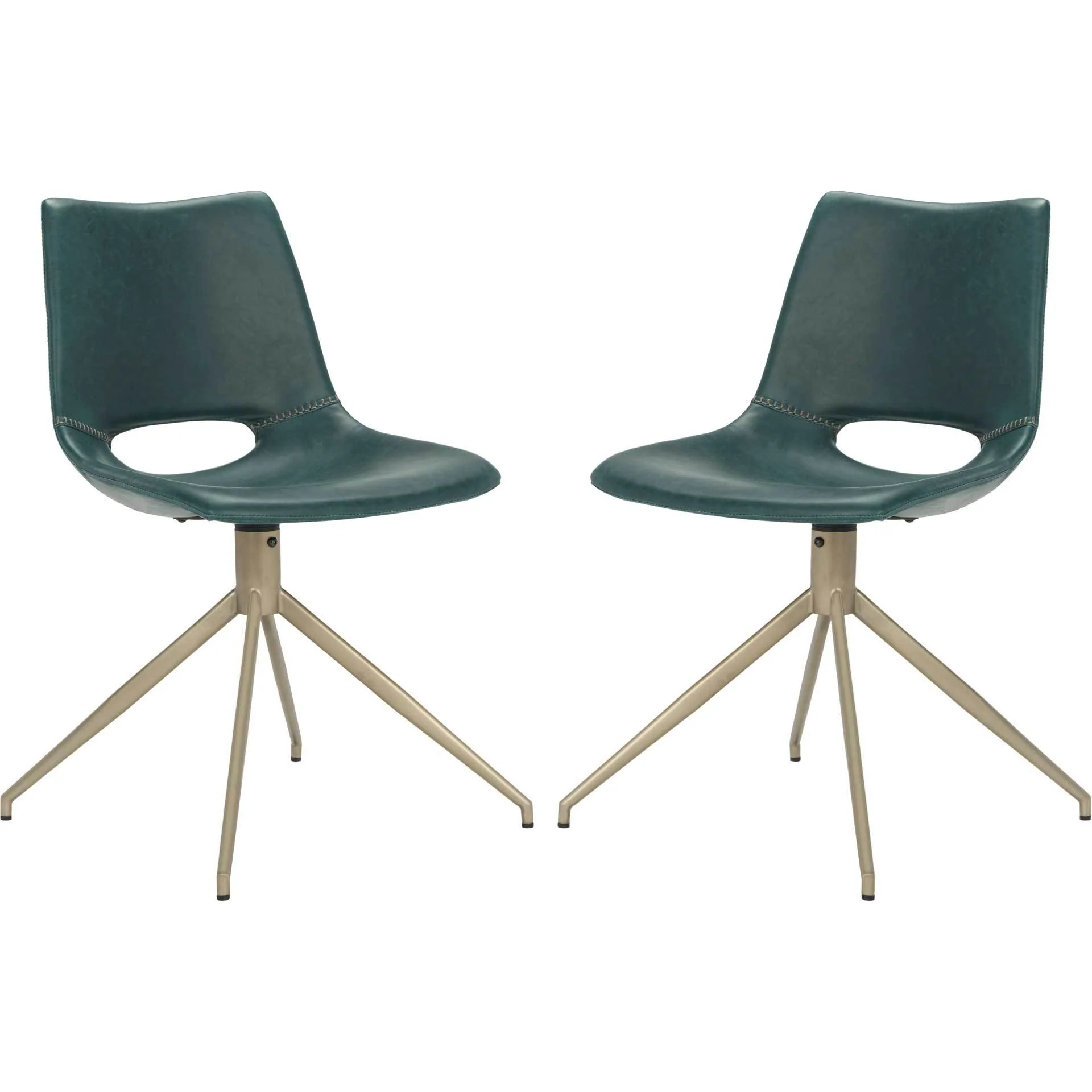 Dalary Leather Swivel Chair Blue (Set of 2) - Image 3