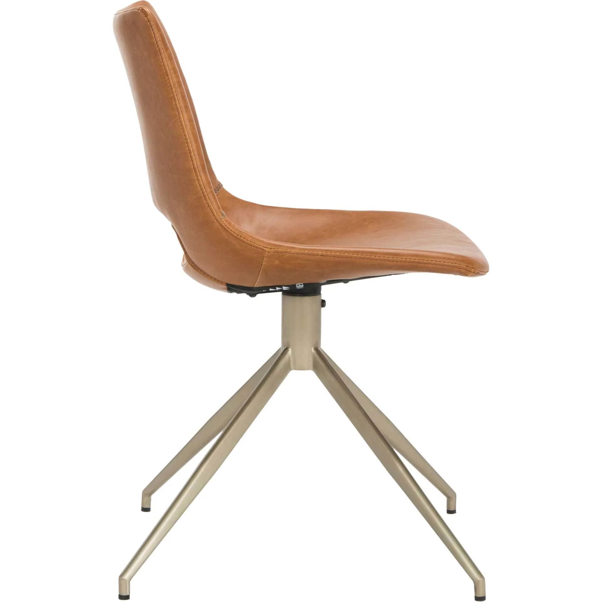 Dalary Leather Swivel Chair Light Brown (Set of 2) - Image 2