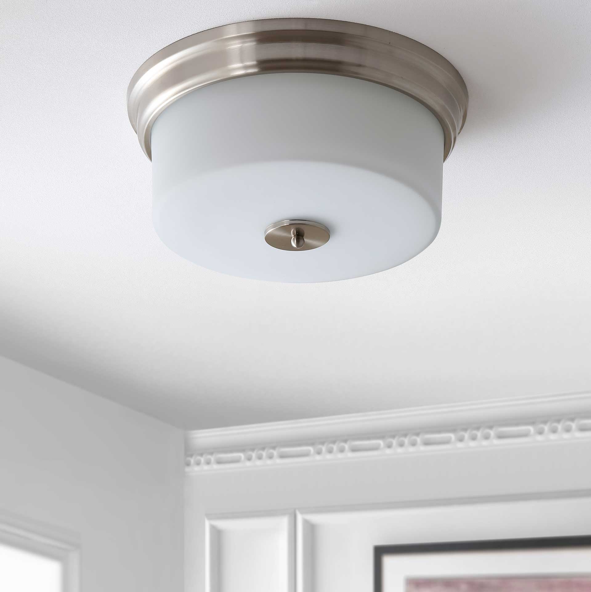 Dale Flush Mount Brush Nickel/White - Image 3