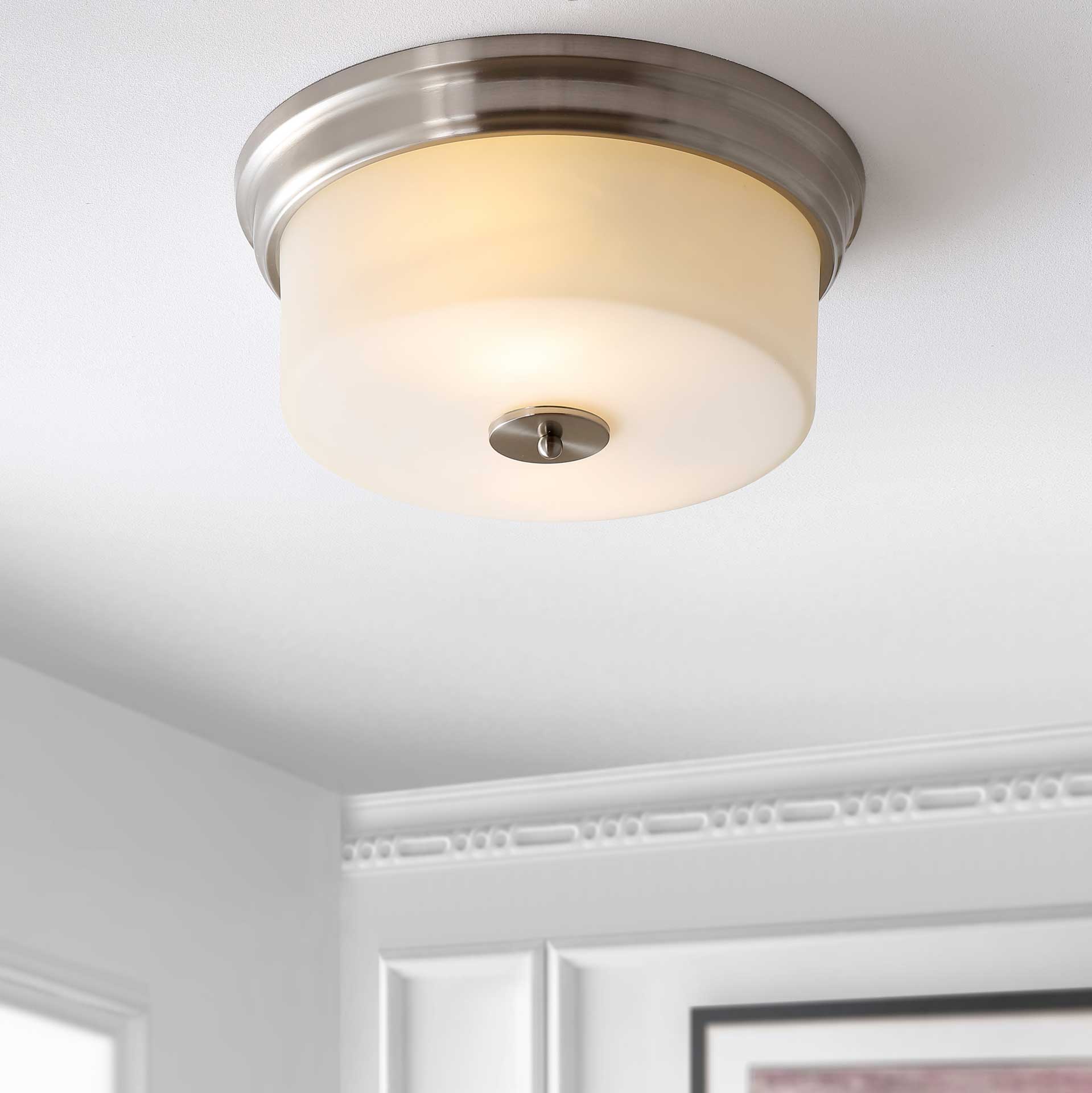 Dale Flush Mount Brush Nickel/White - Image 4