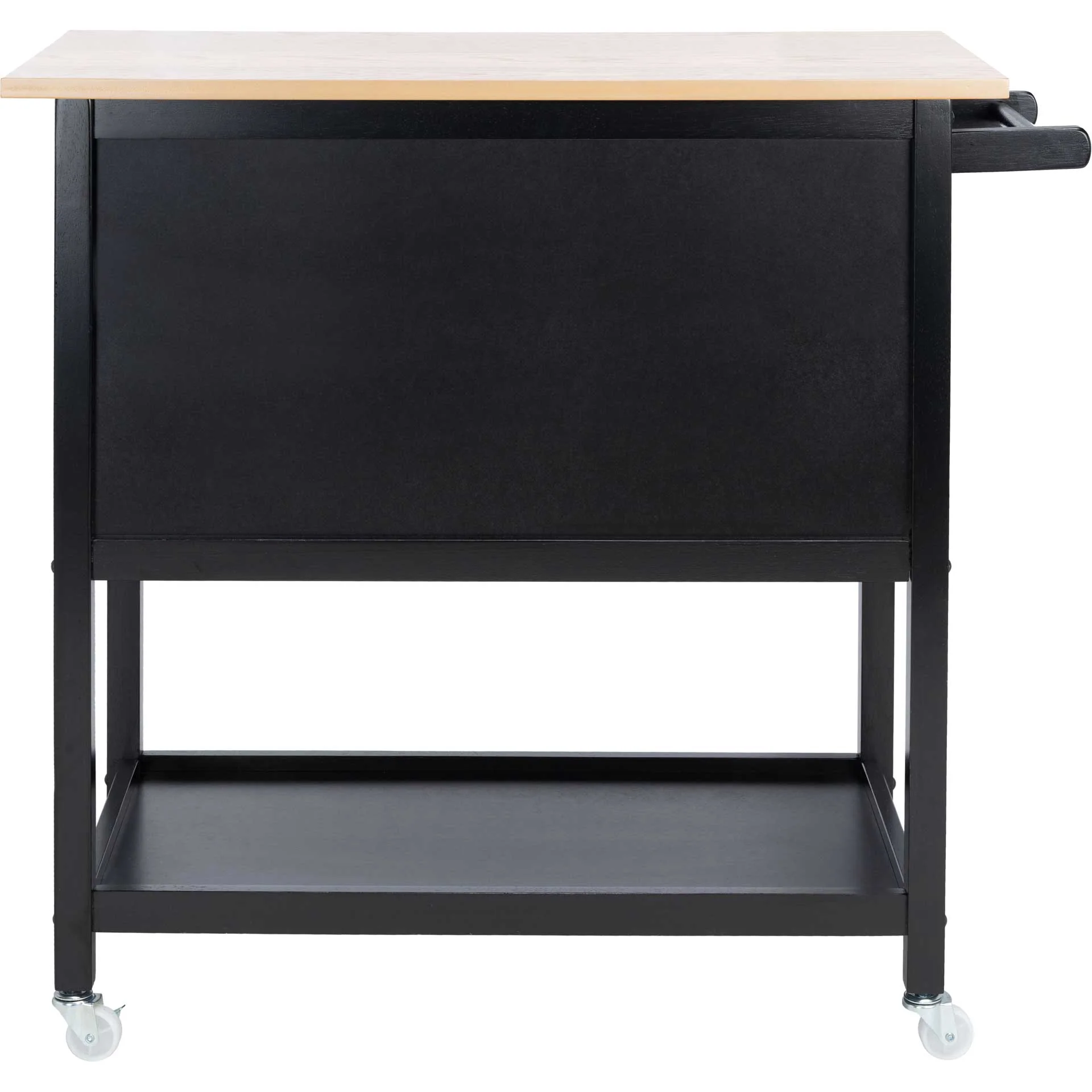 Dalit 2 Drawer 2 Shelf Kitchen Cart Natural/Matte Black - Image 3