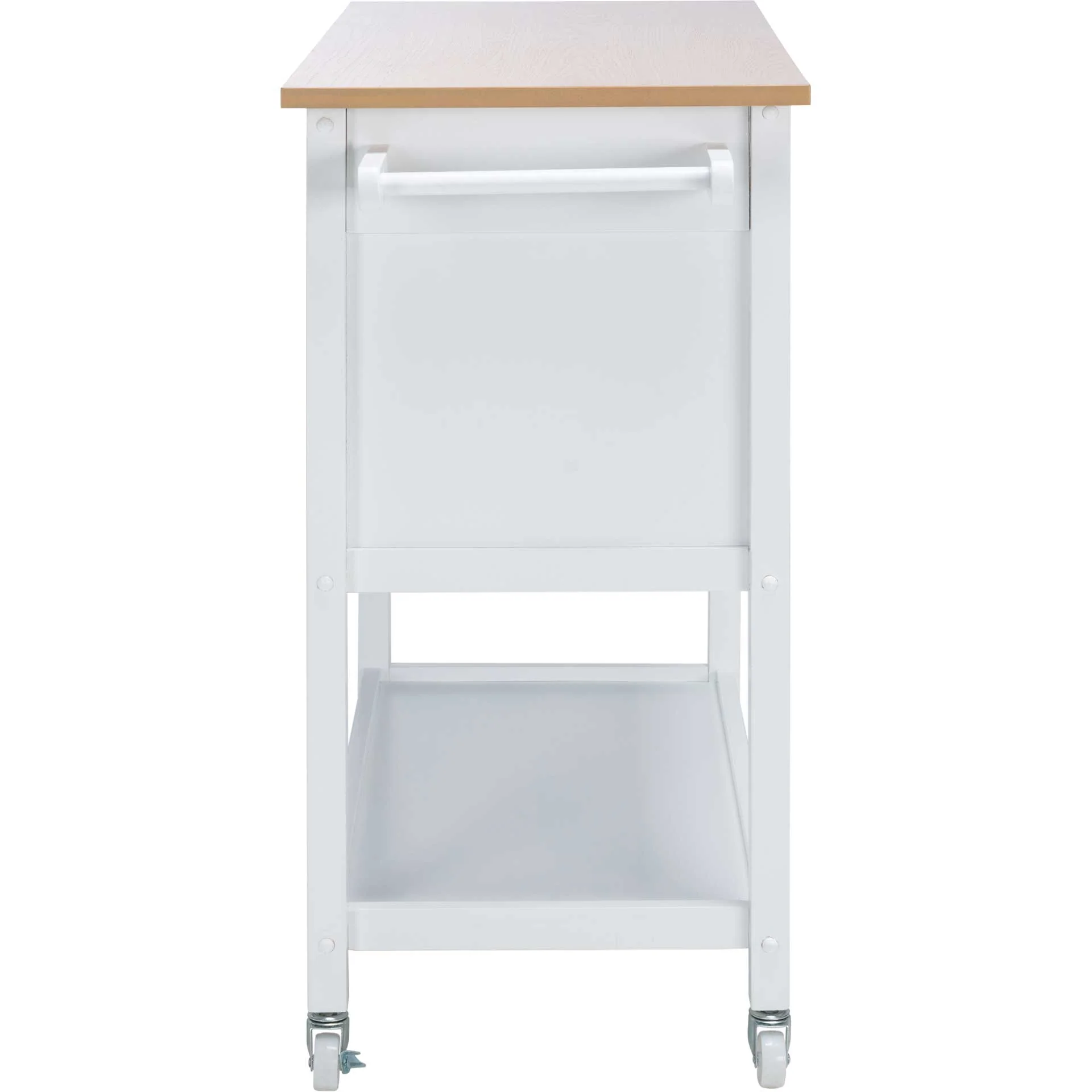 Dalit 2 Drawer 2 Shelf Kitchen Cart Natural/White - Image 2