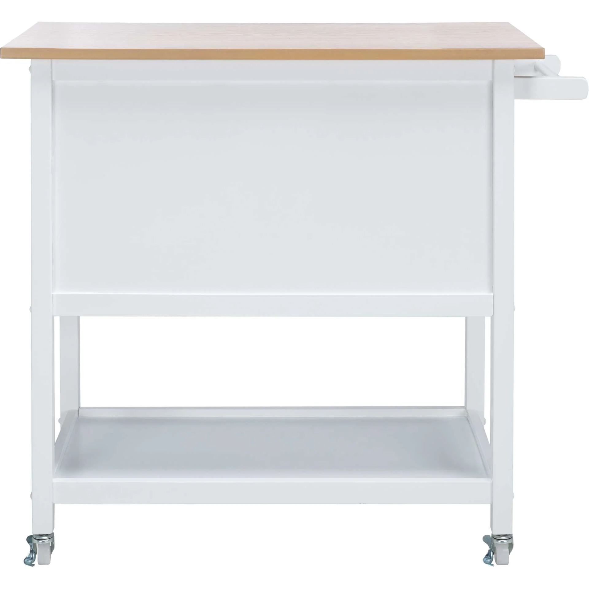 Dalit 2 Drawer 2 Shelf Kitchen Cart Natural/White - Image 3