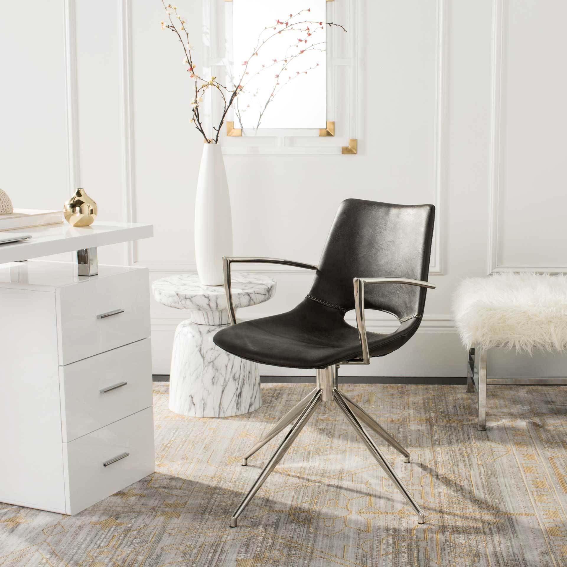 Dalton Leather Swivel Arm Chair - Image 6