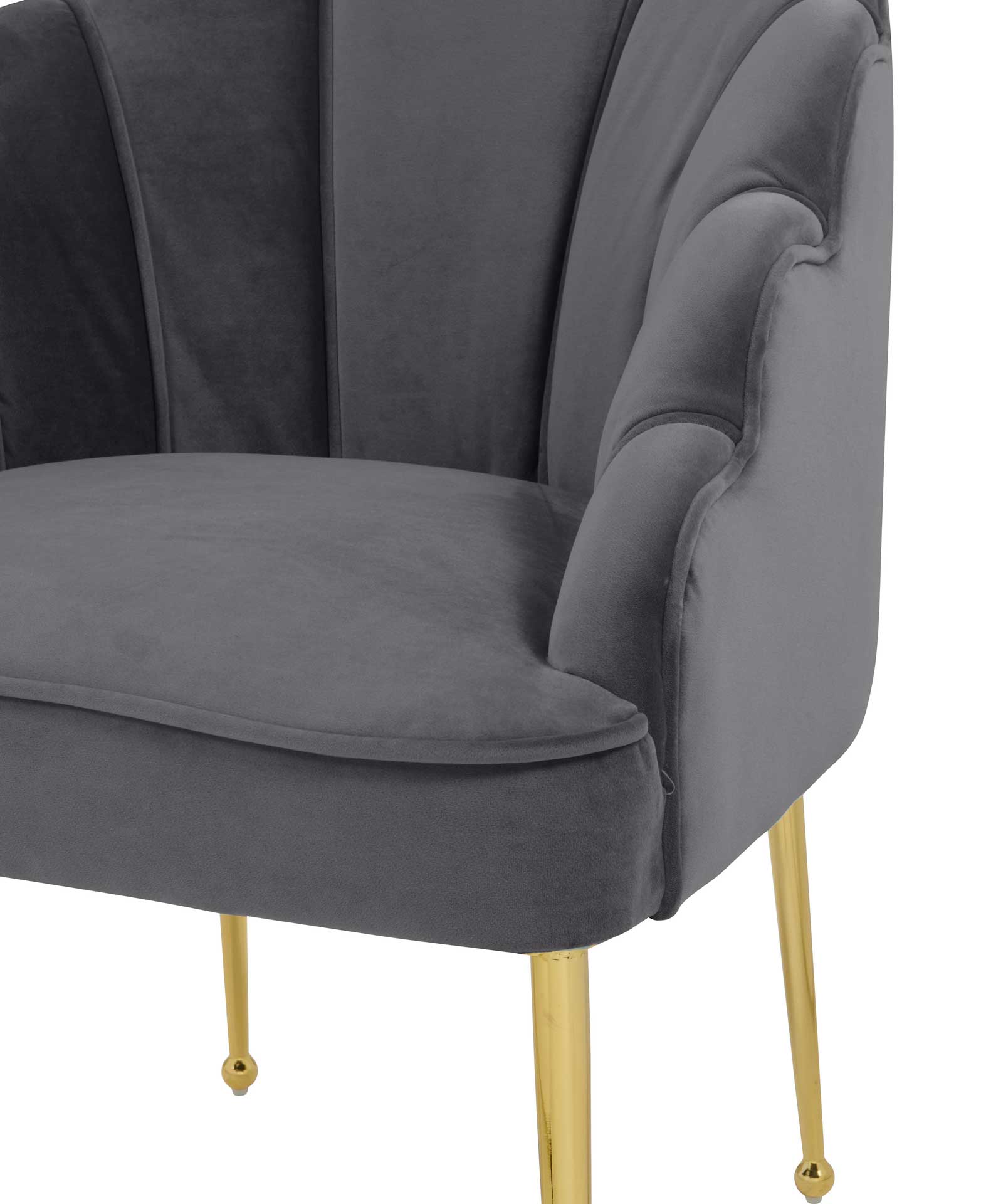 Dalton Velvet Chair Gray - Image 4