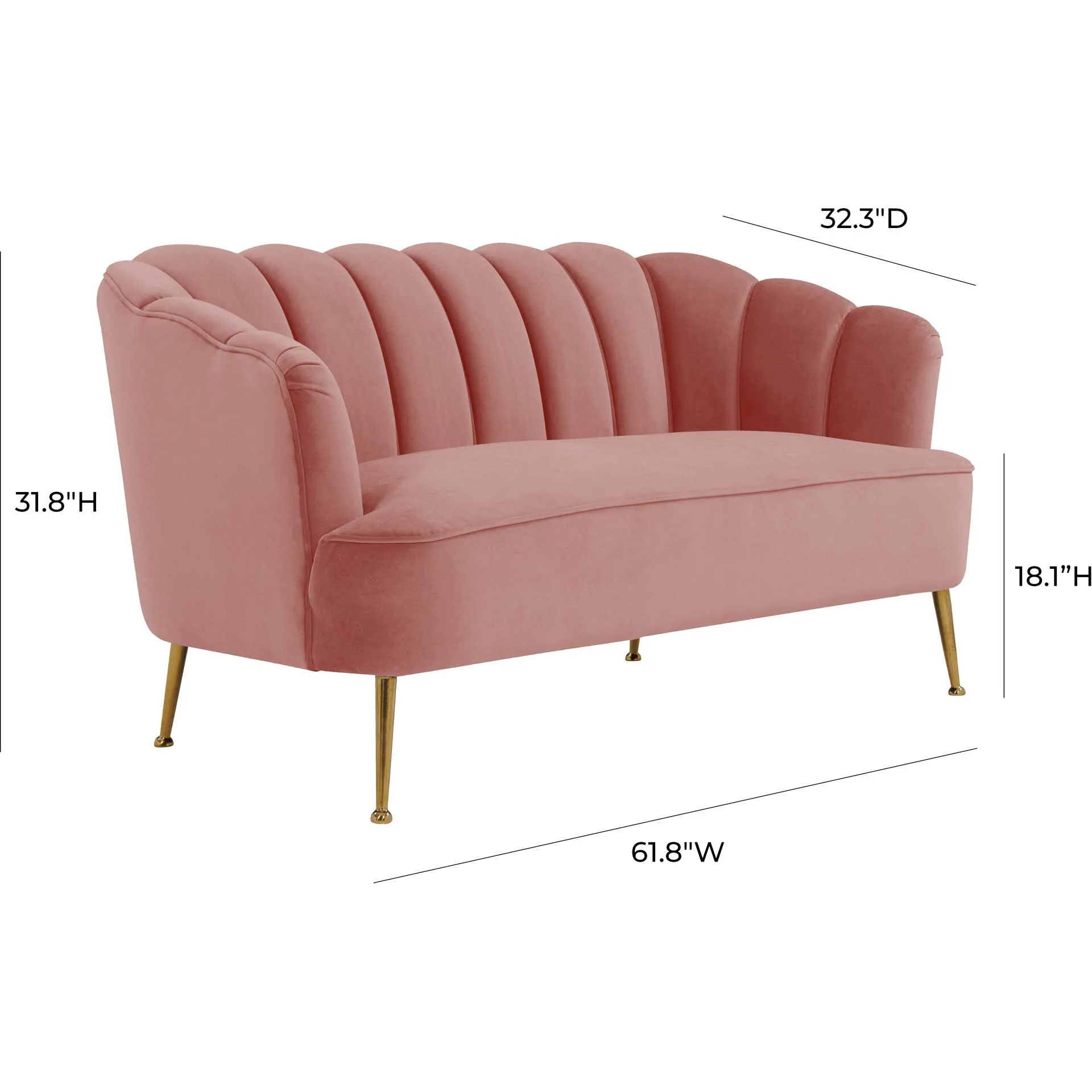 Dalton Velvet Loveseat Blush - Image 5