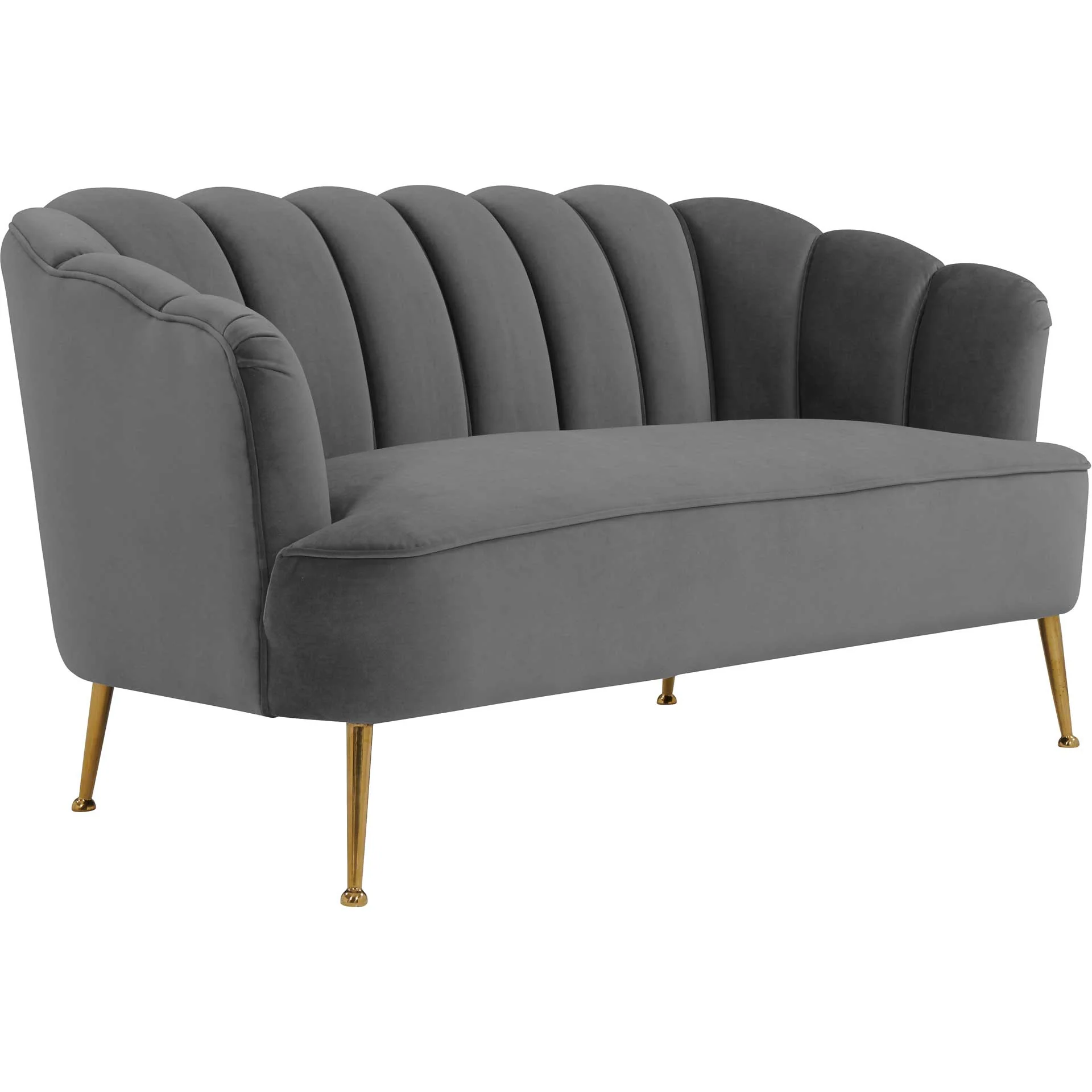 Dalton Velvet Loveseat Gray - Image 2