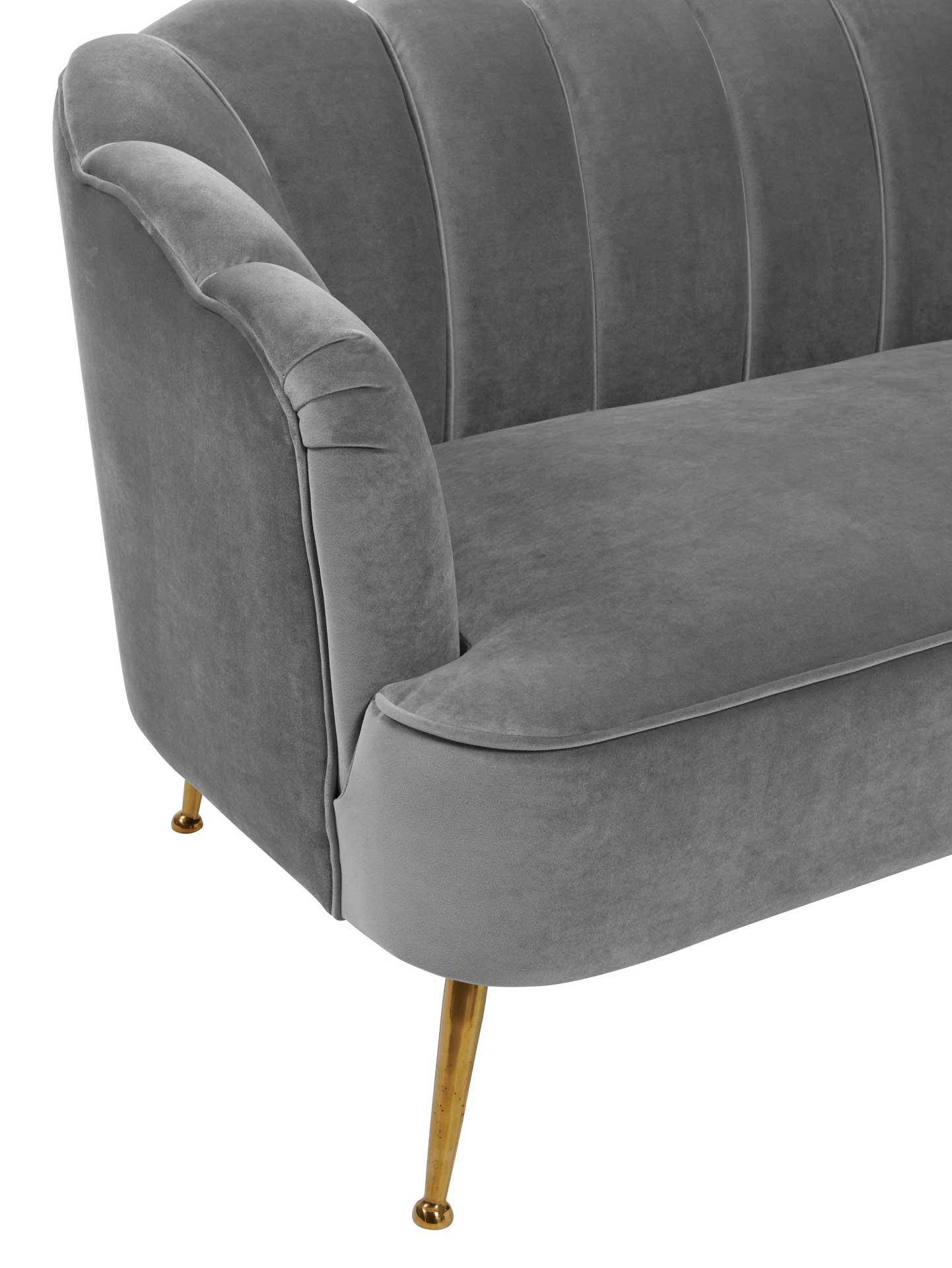 Dalton Velvet Loveseat Gray - Image 3