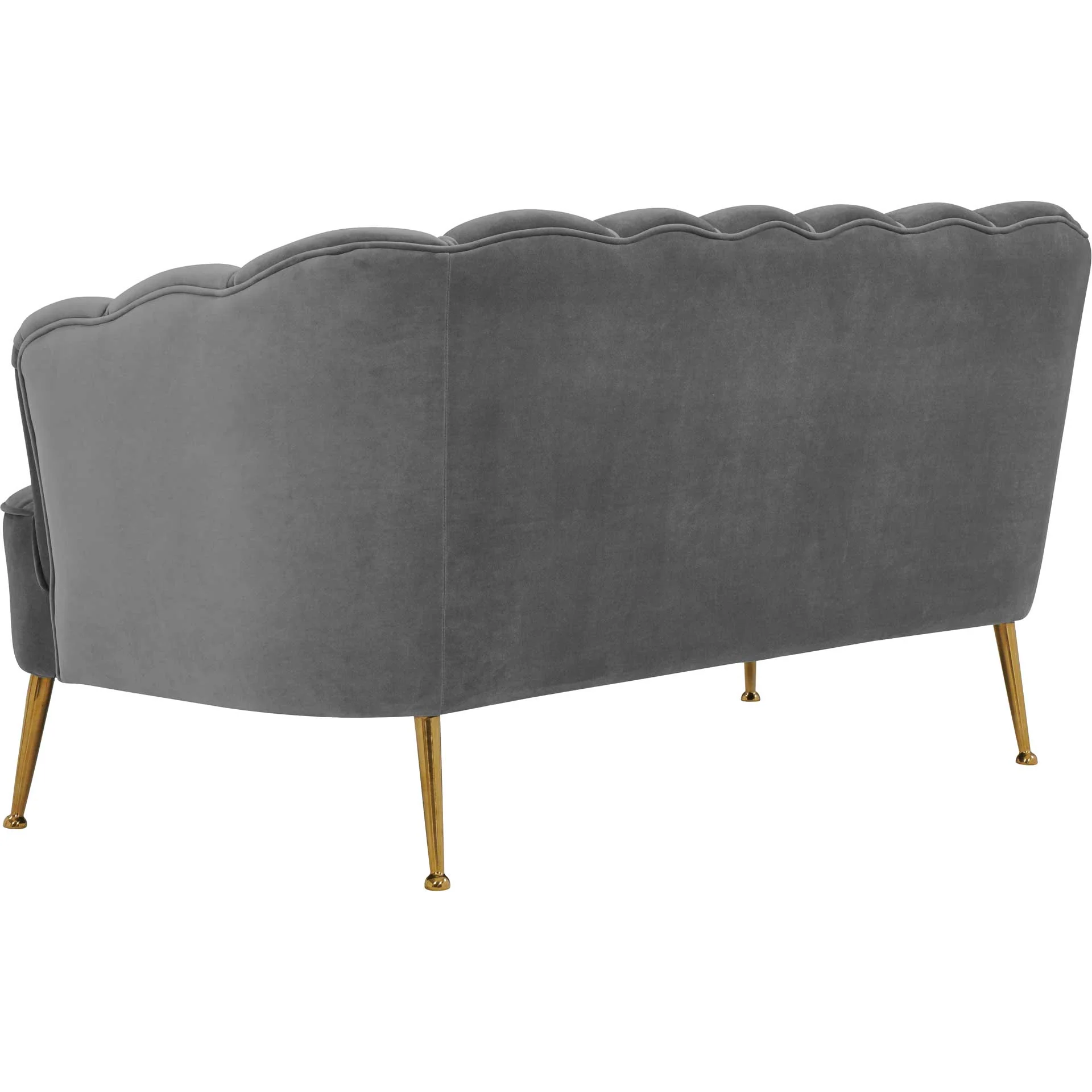 Dalton Velvet Loveseat Gray - Image 4