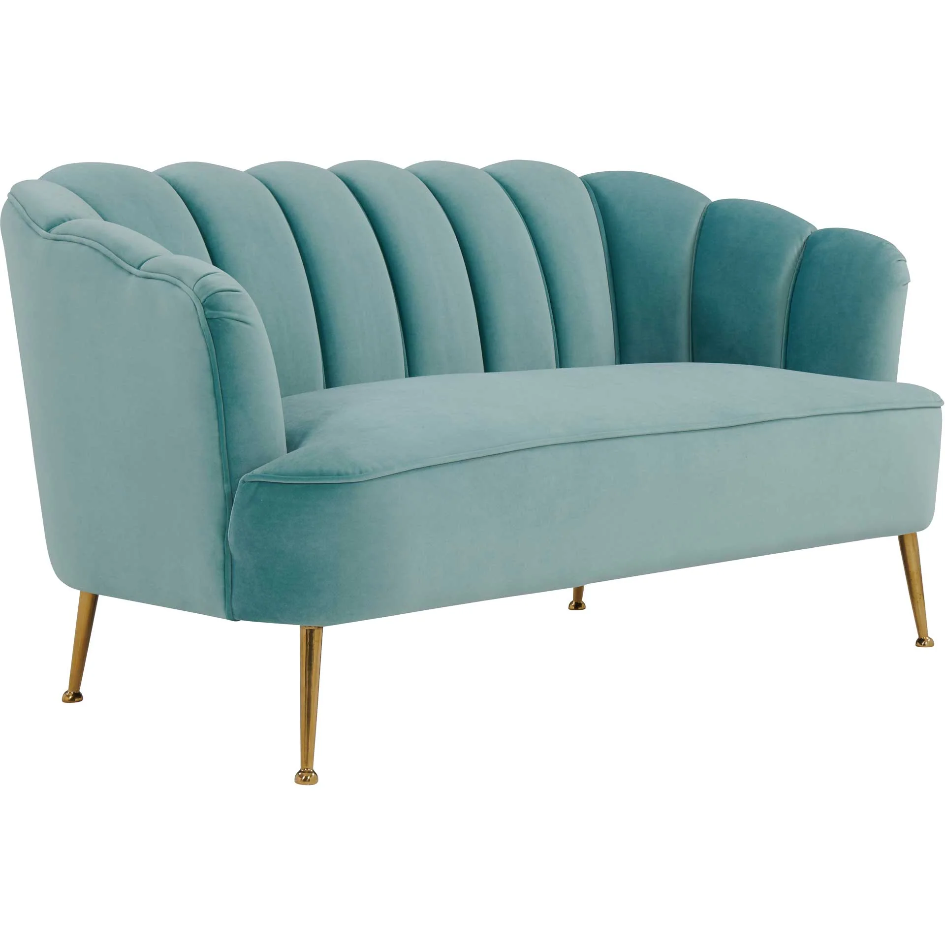 Dalton Velvet Loveseat Sea Blue - Image 2