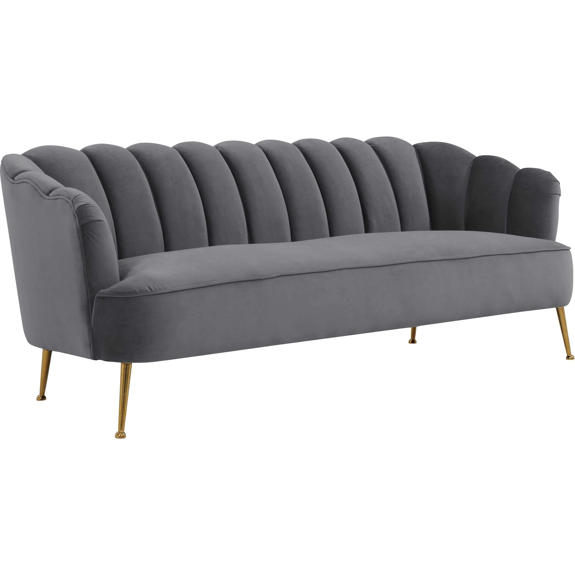 Dalton Velvet Sofa Gray - Image 2