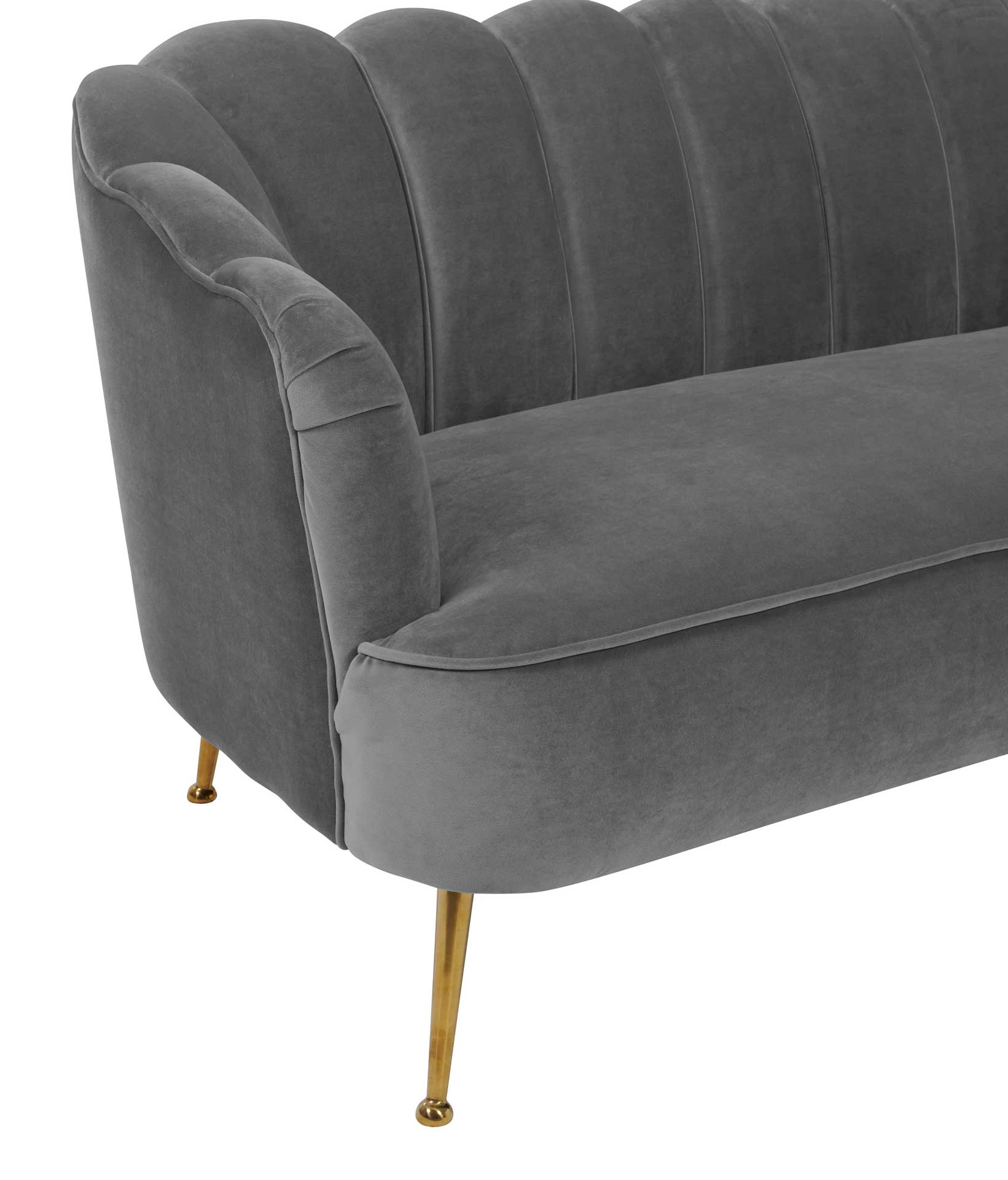 Dalton Velvet Sofa Gray - Image 3