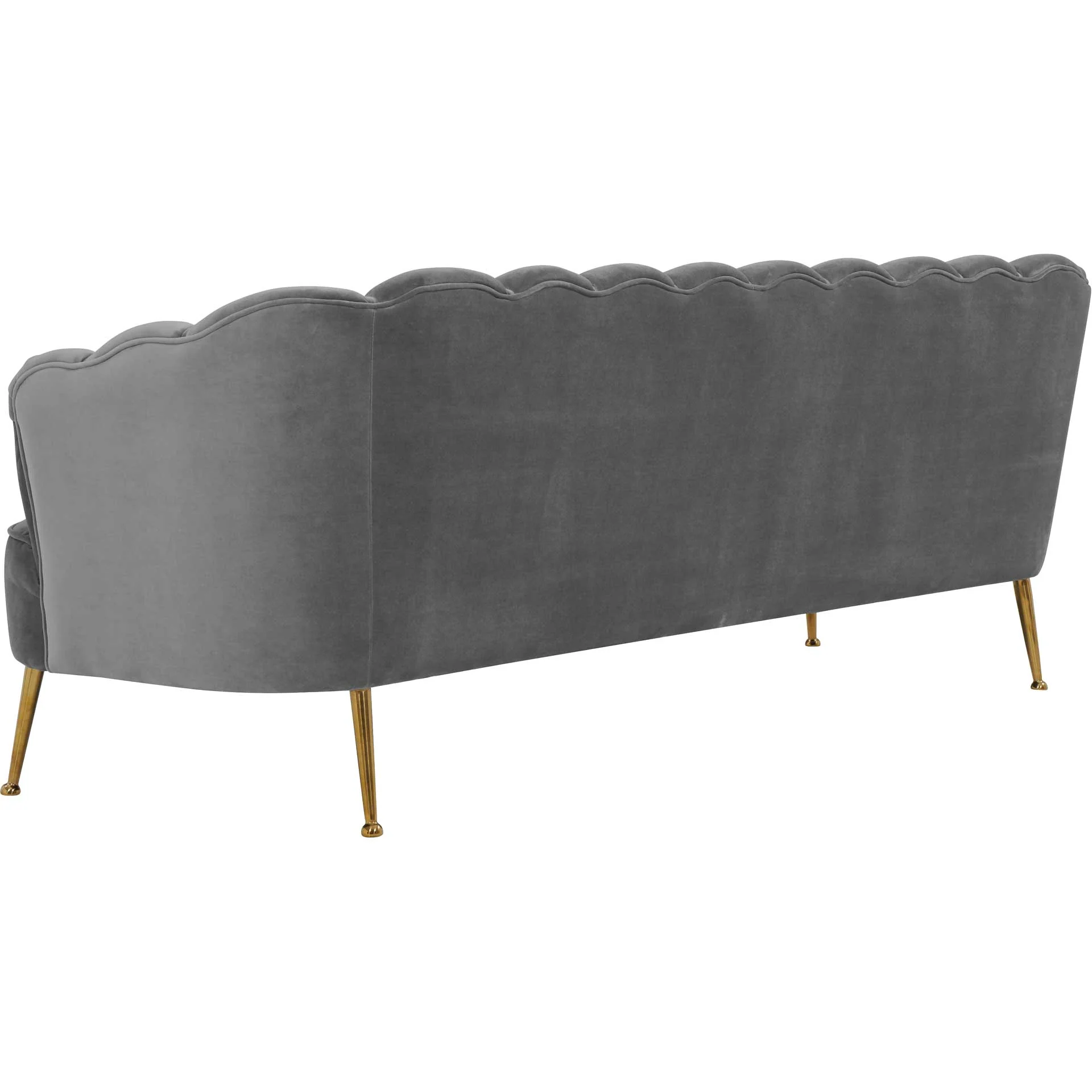 Dalton Velvet Sofa Gray - Image 4