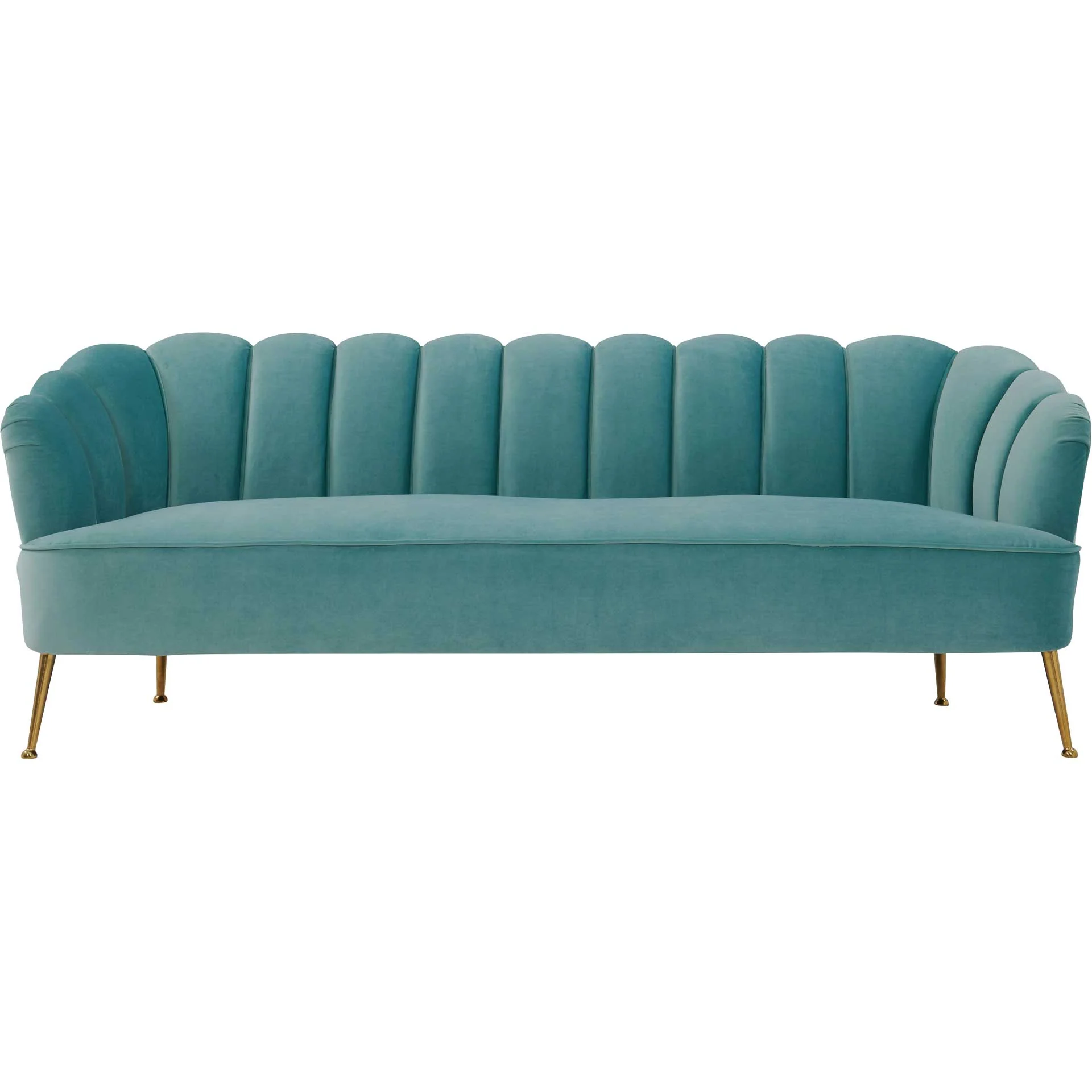 Dalton Velvet Sofa Sea Blue - Image 2