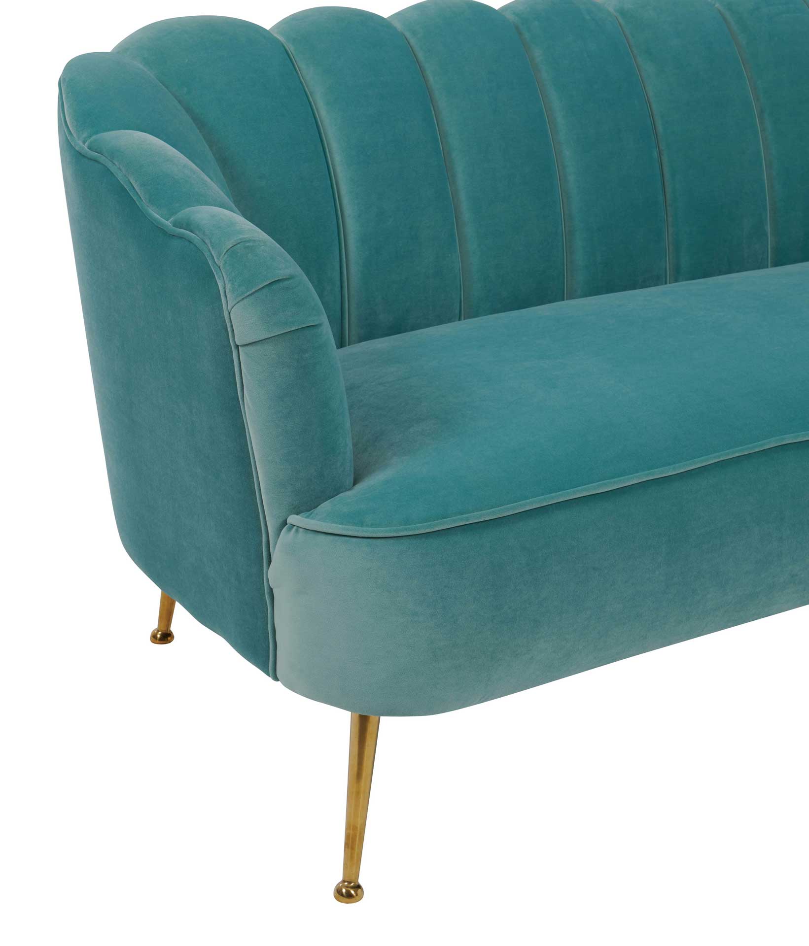 Dalton Velvet Sofa Sea Blue - Image 3
