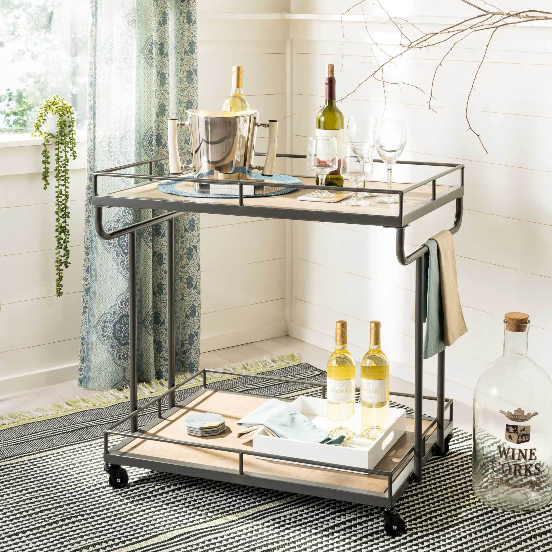 Damari 2 Tier Rectangle Bar Cart - Image 4