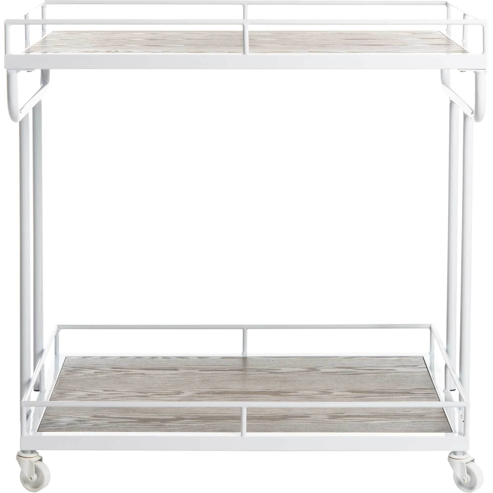 Damari 2 Tier Rectangle Bar Cart Rustic Oak/White - Image 2