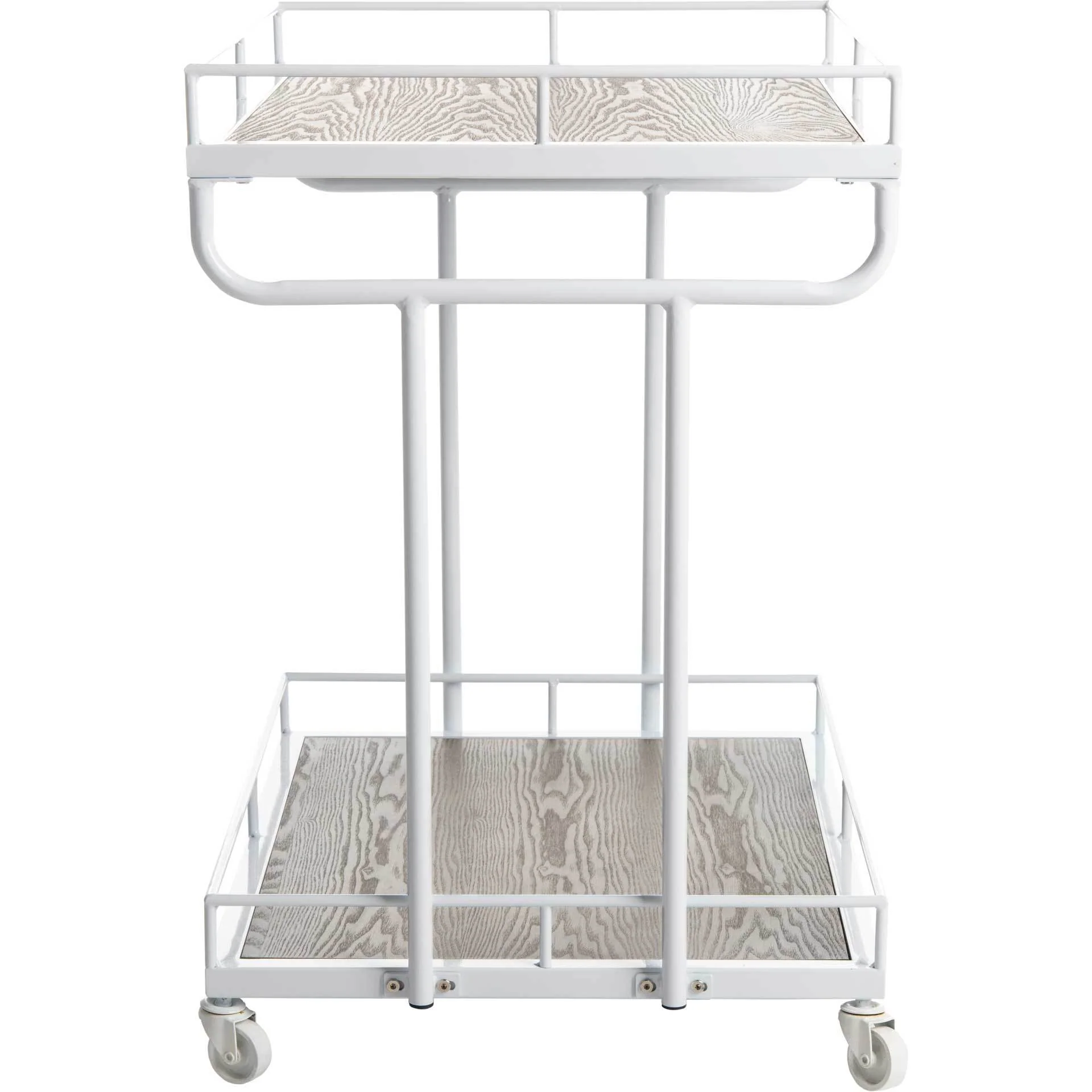 Damari 2 Tier Rectangle Bar Cart Rustic Oak/White - Image 3